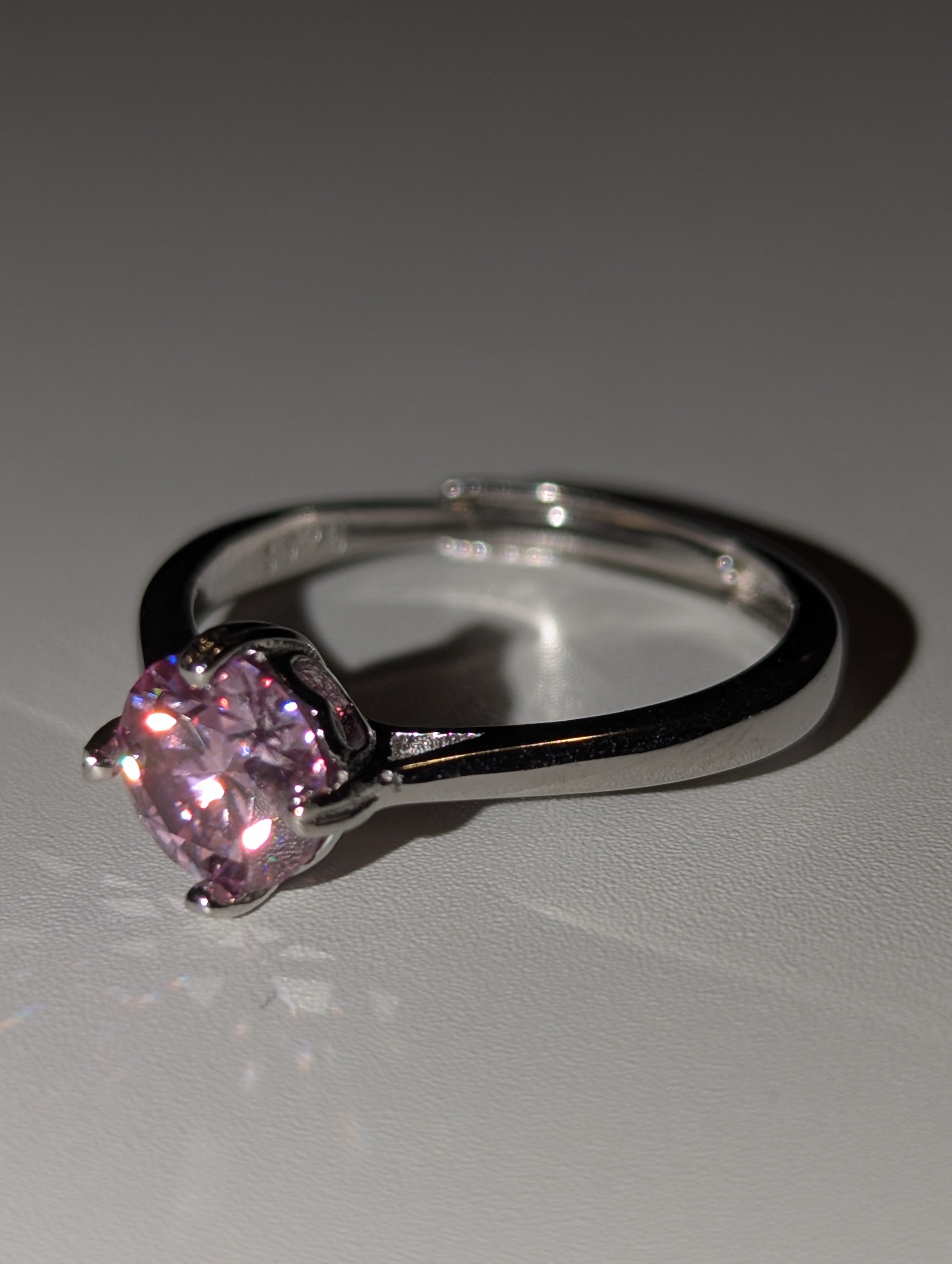 Pink Moissanite diamond Adjustable ring S295