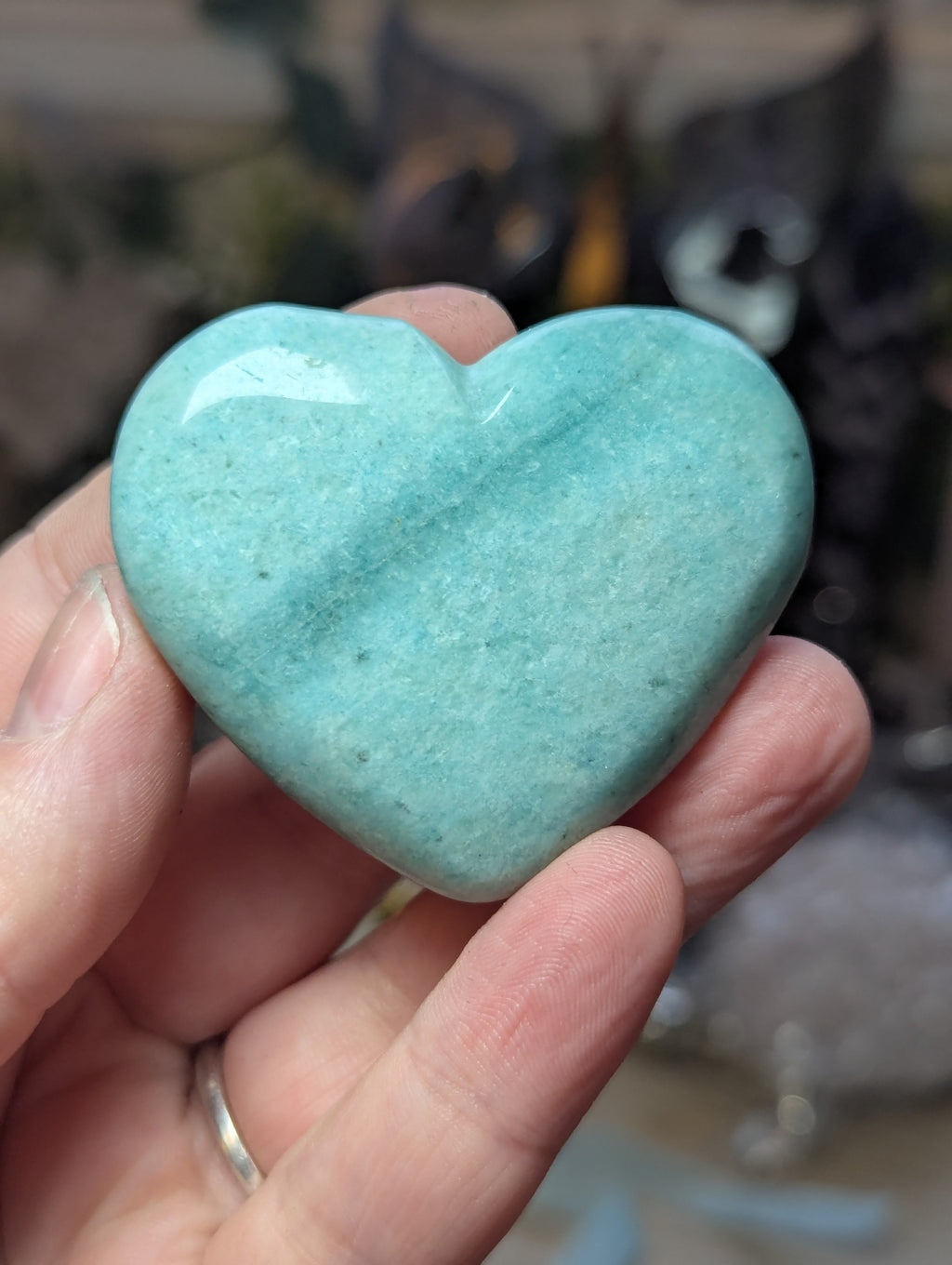 Amazonite crystal heart