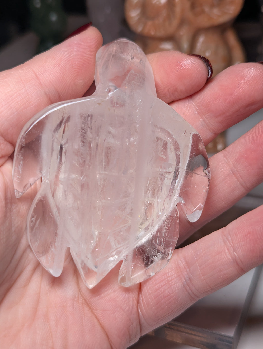 Clear quartz crystal turtle