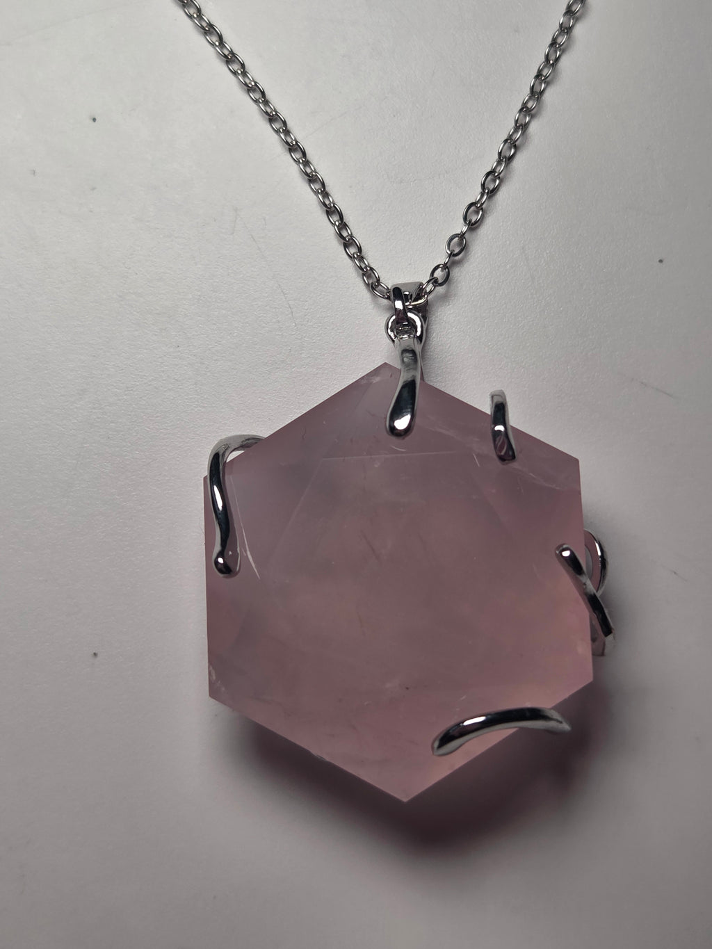 Rose quartz crystal handmade necklace s295