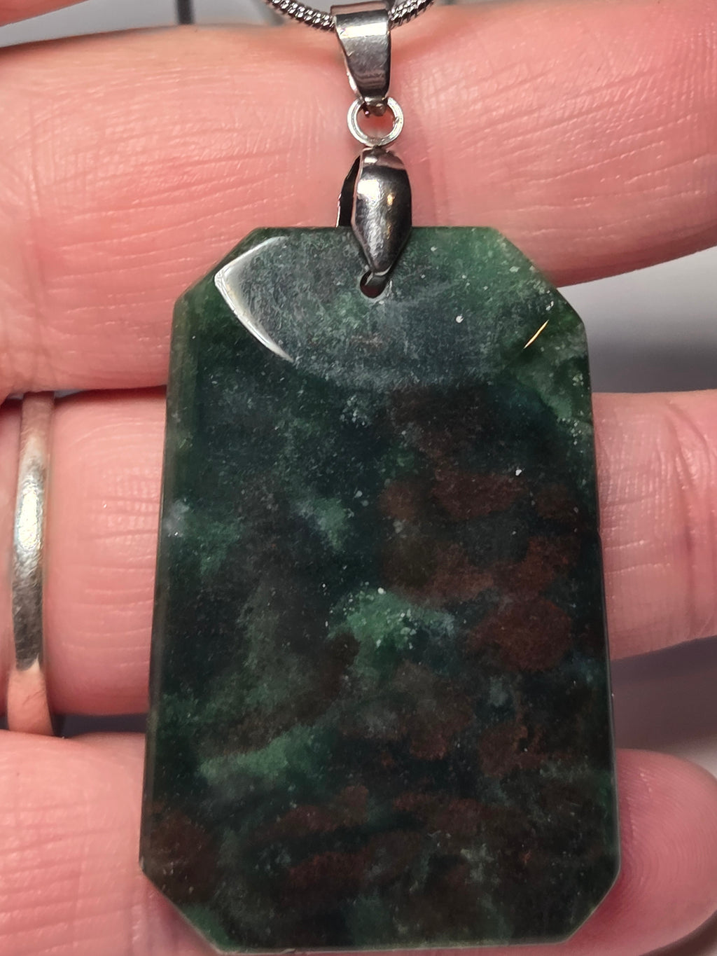 Stunning moss Agate crystal handmade necklace