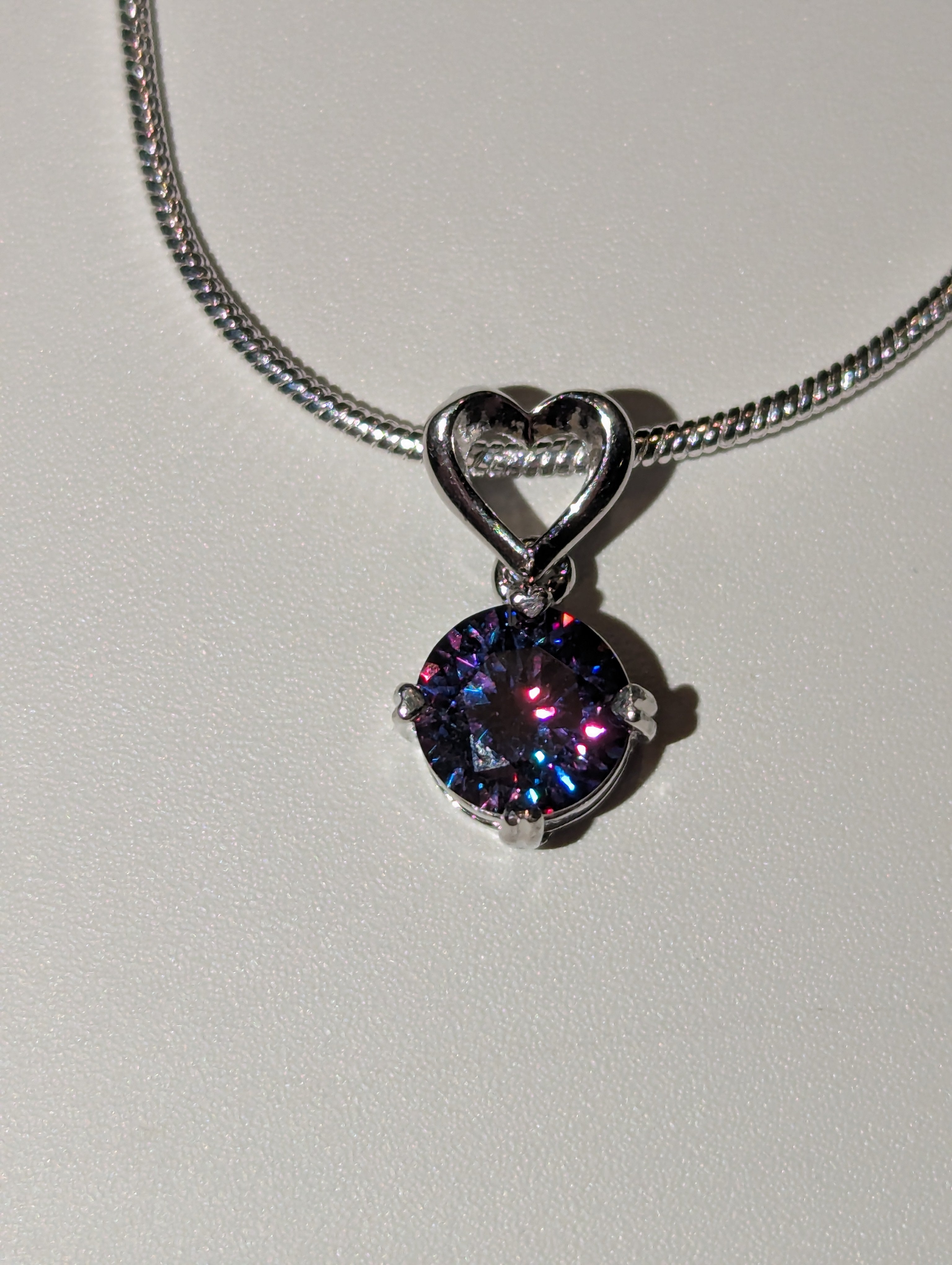 Purple Moissanite diamond necklace S295