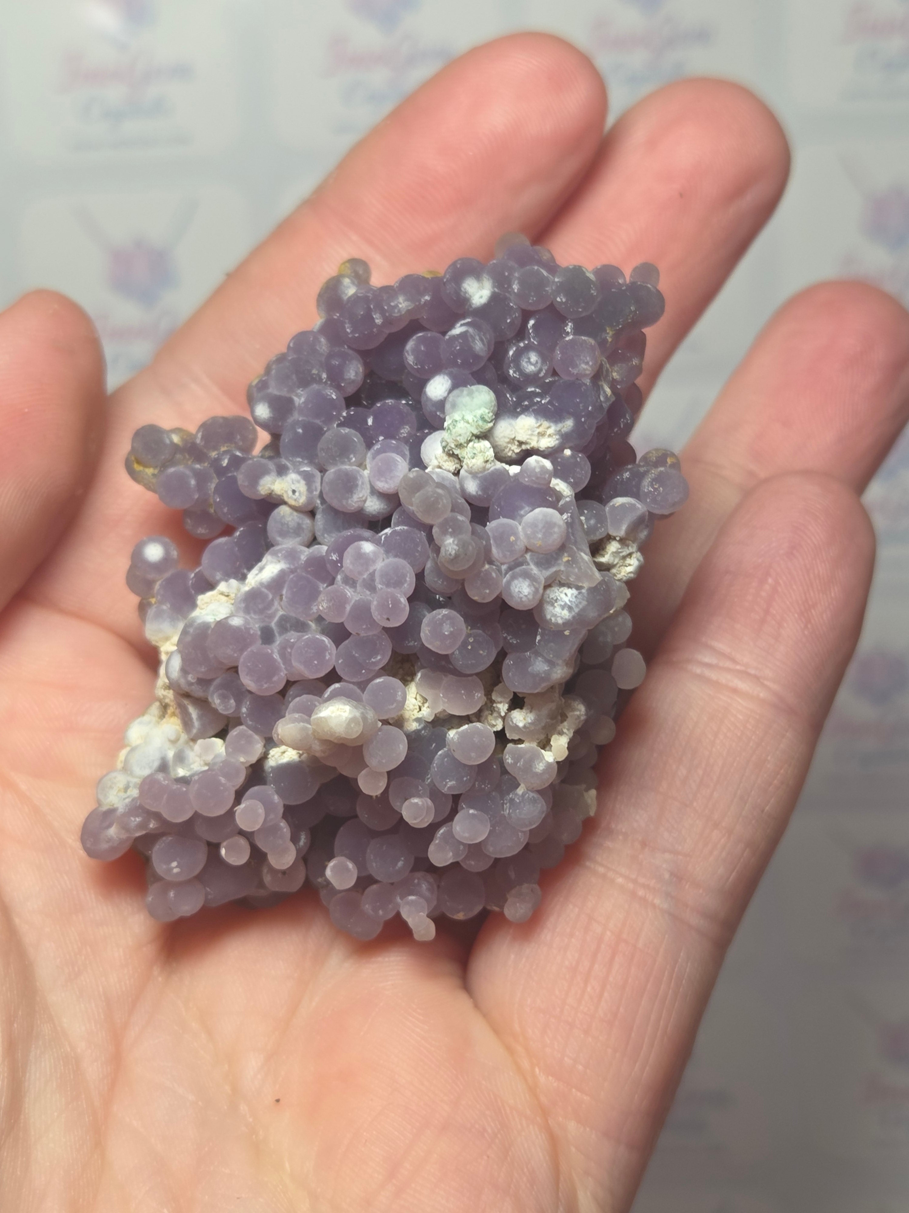 Beautiful rare grape agate specimen with box