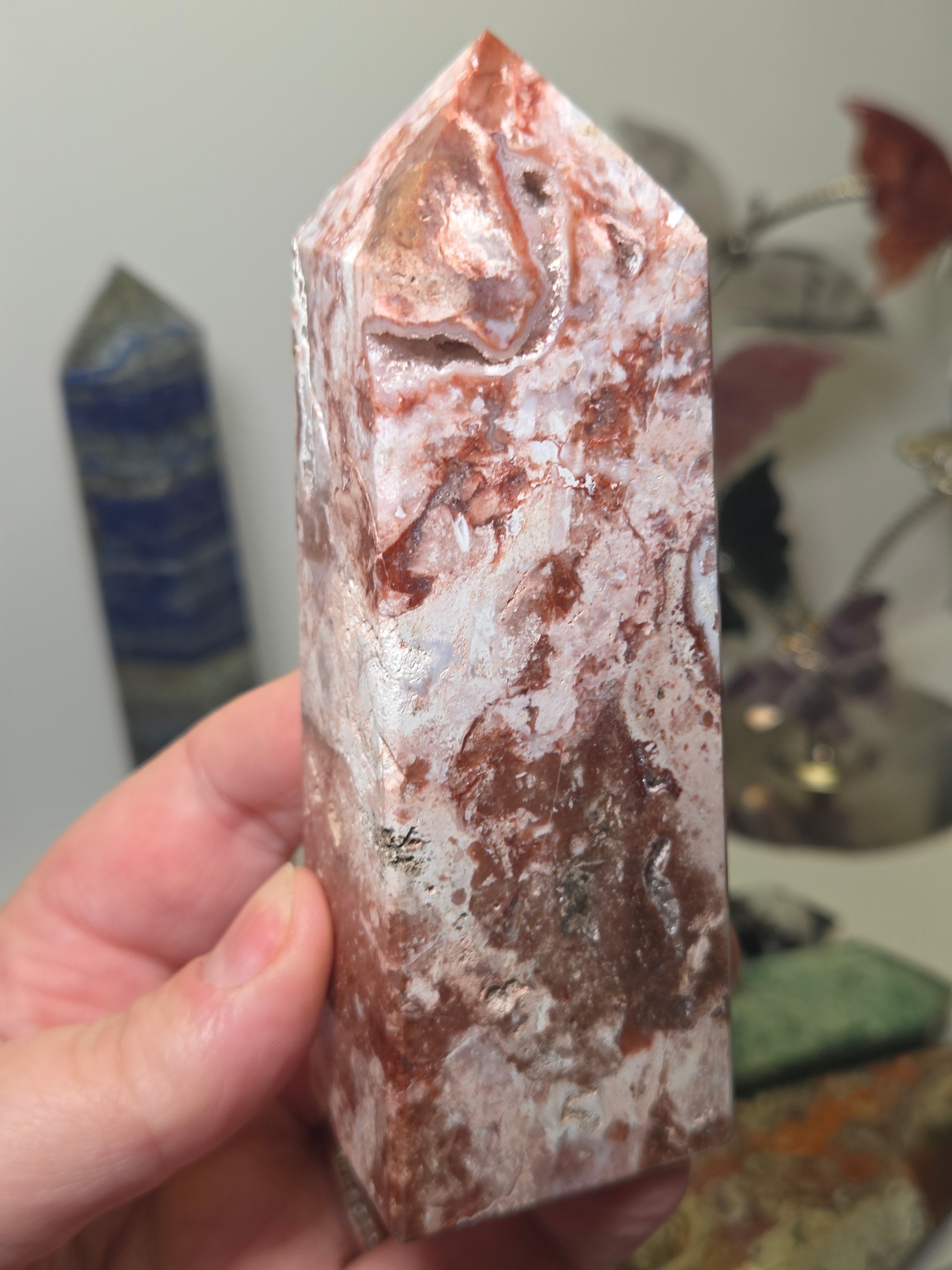 Beautiful Indonesian crazy agate crystal tower