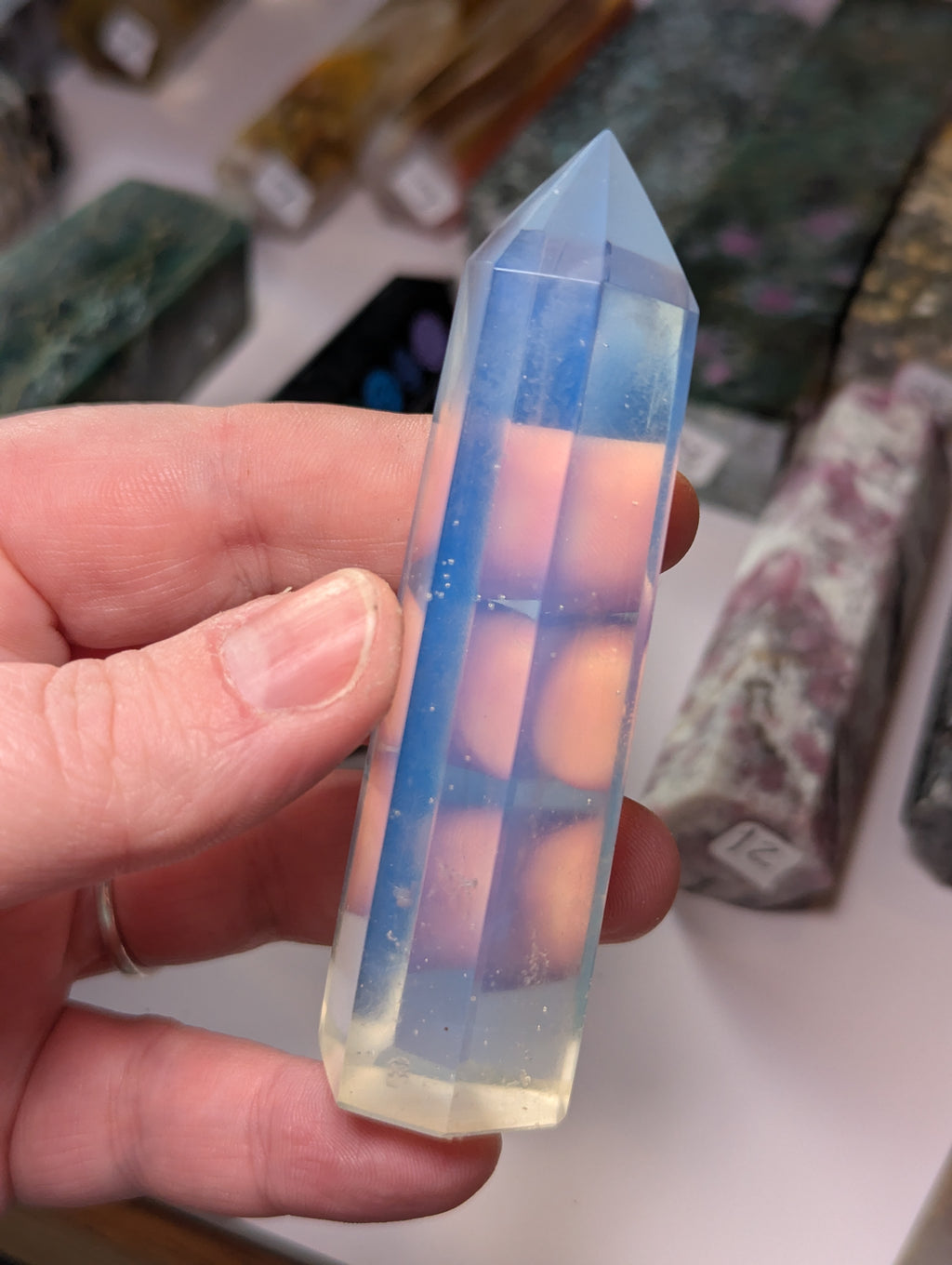 Opalite Tower carving