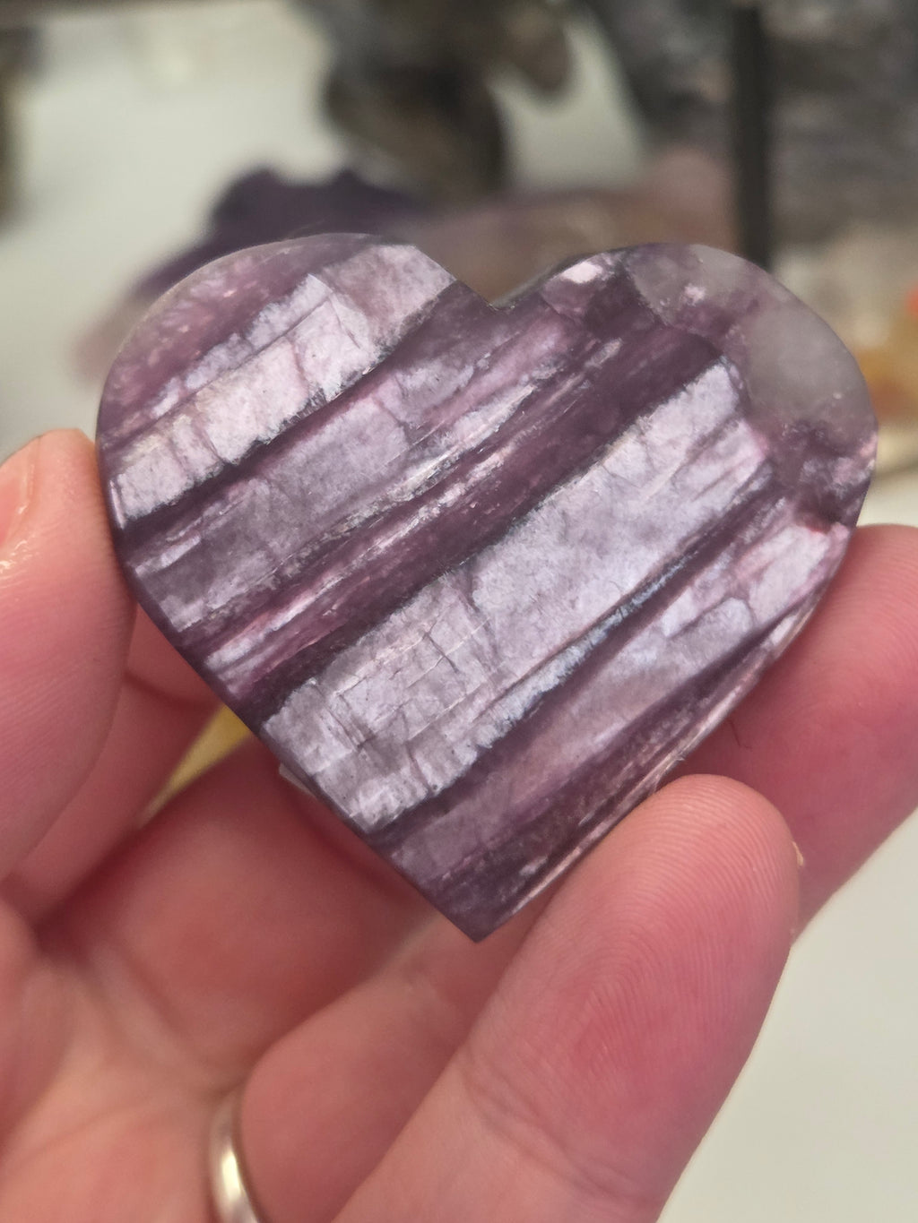 Purple Mica crystal heart
