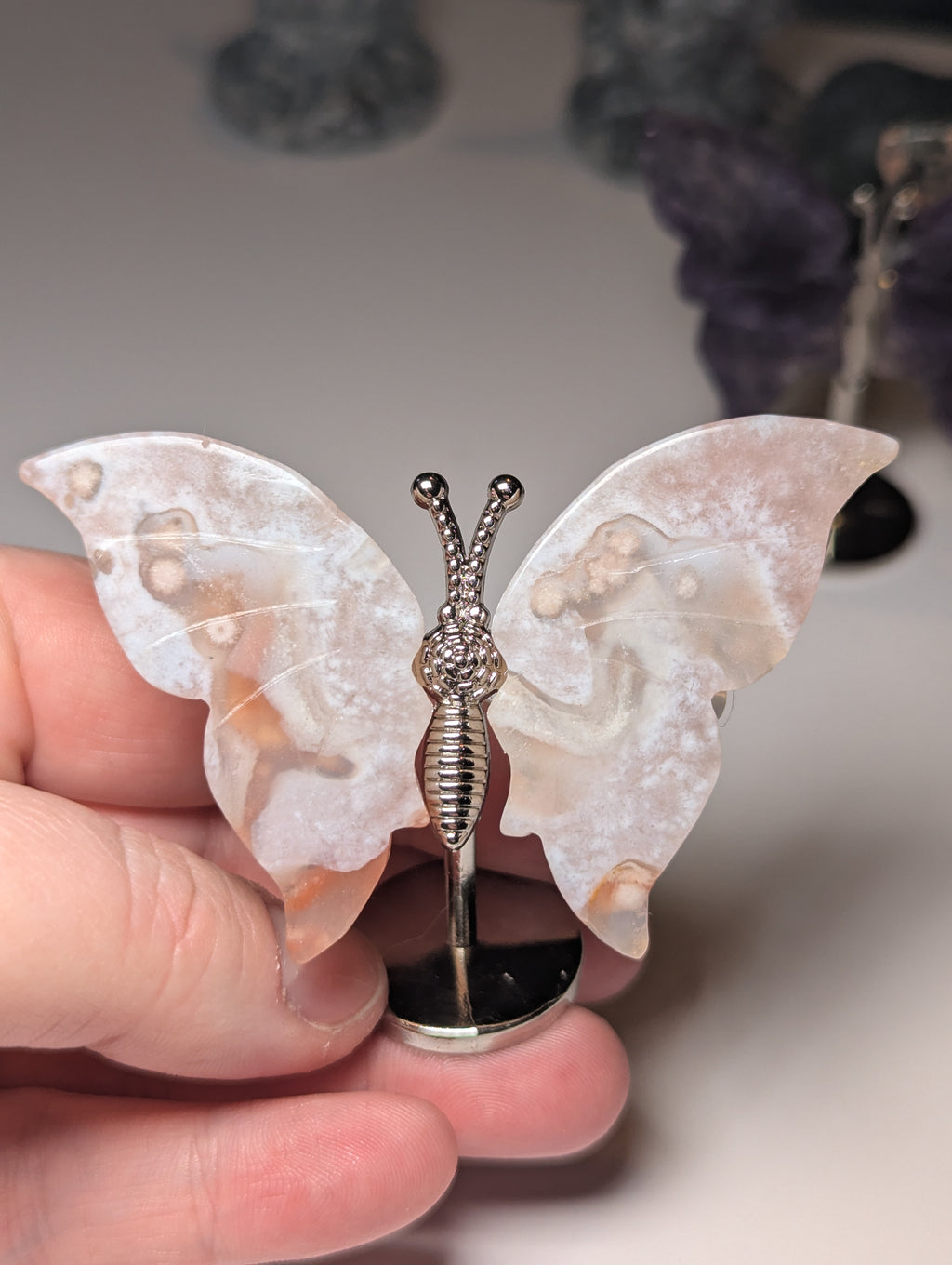 Crystal butterfly carving