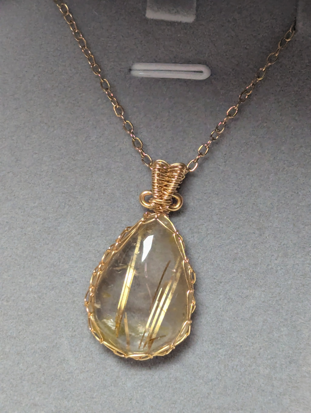 High quality golden Rutlile crystal handmade necklace