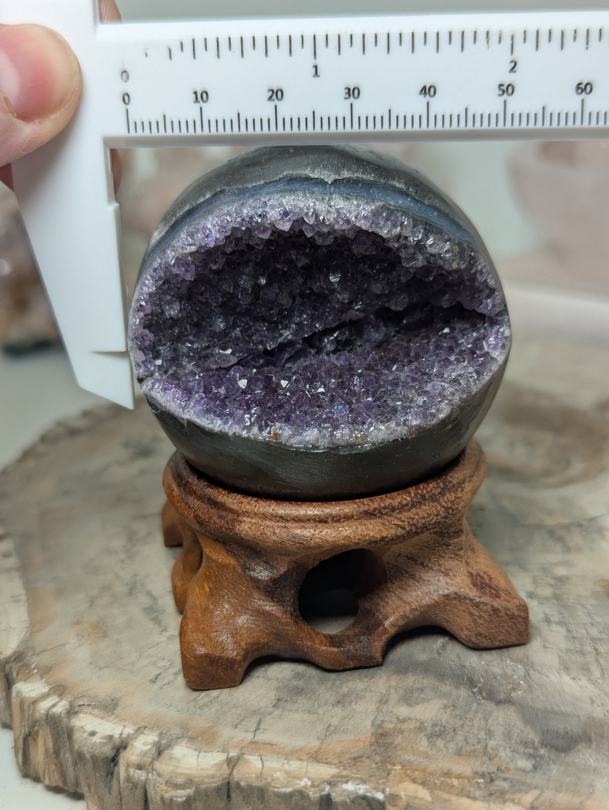 Amethyst crystal pack man sphere