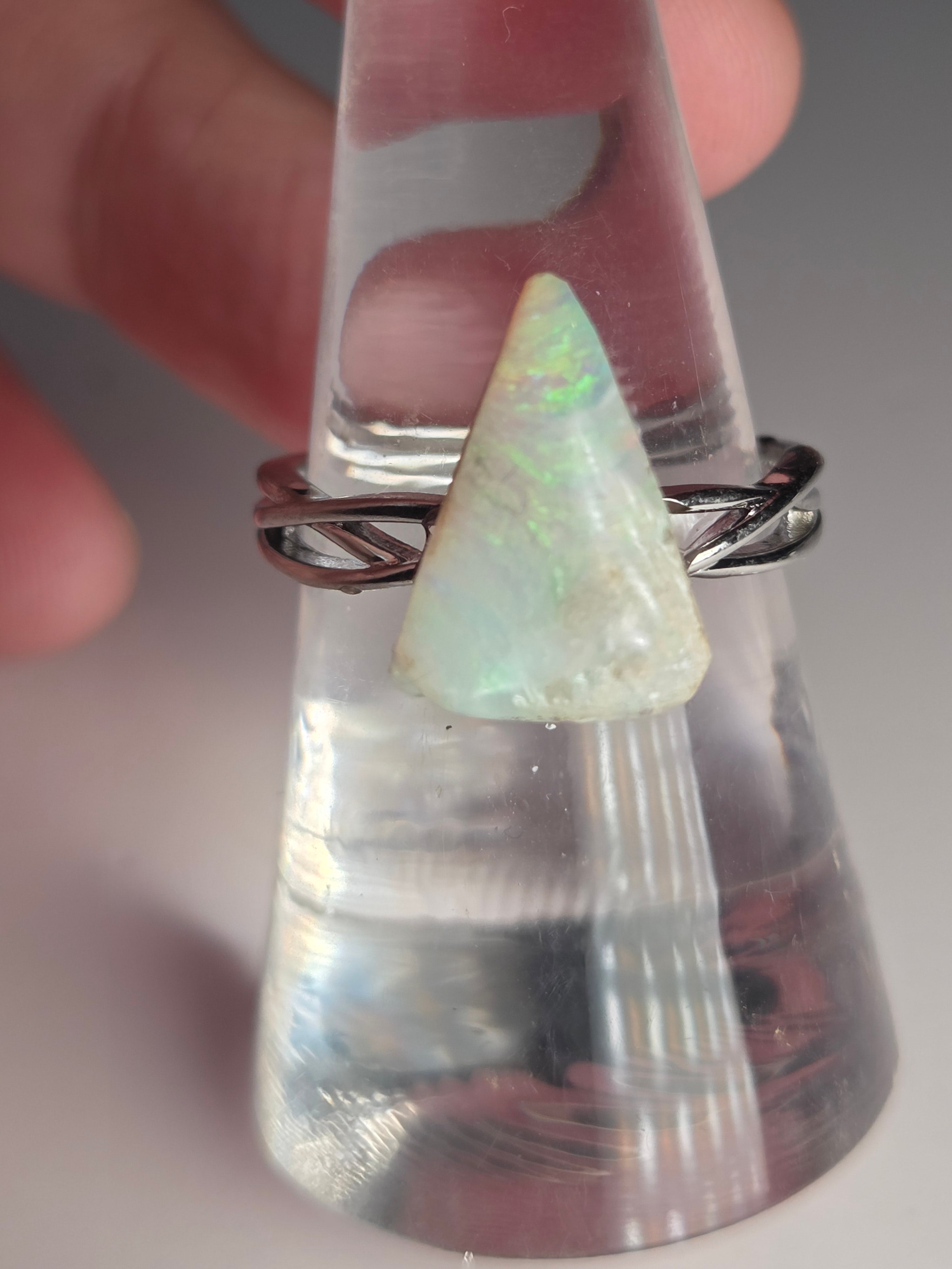 S925 Australian opal on sandstone base