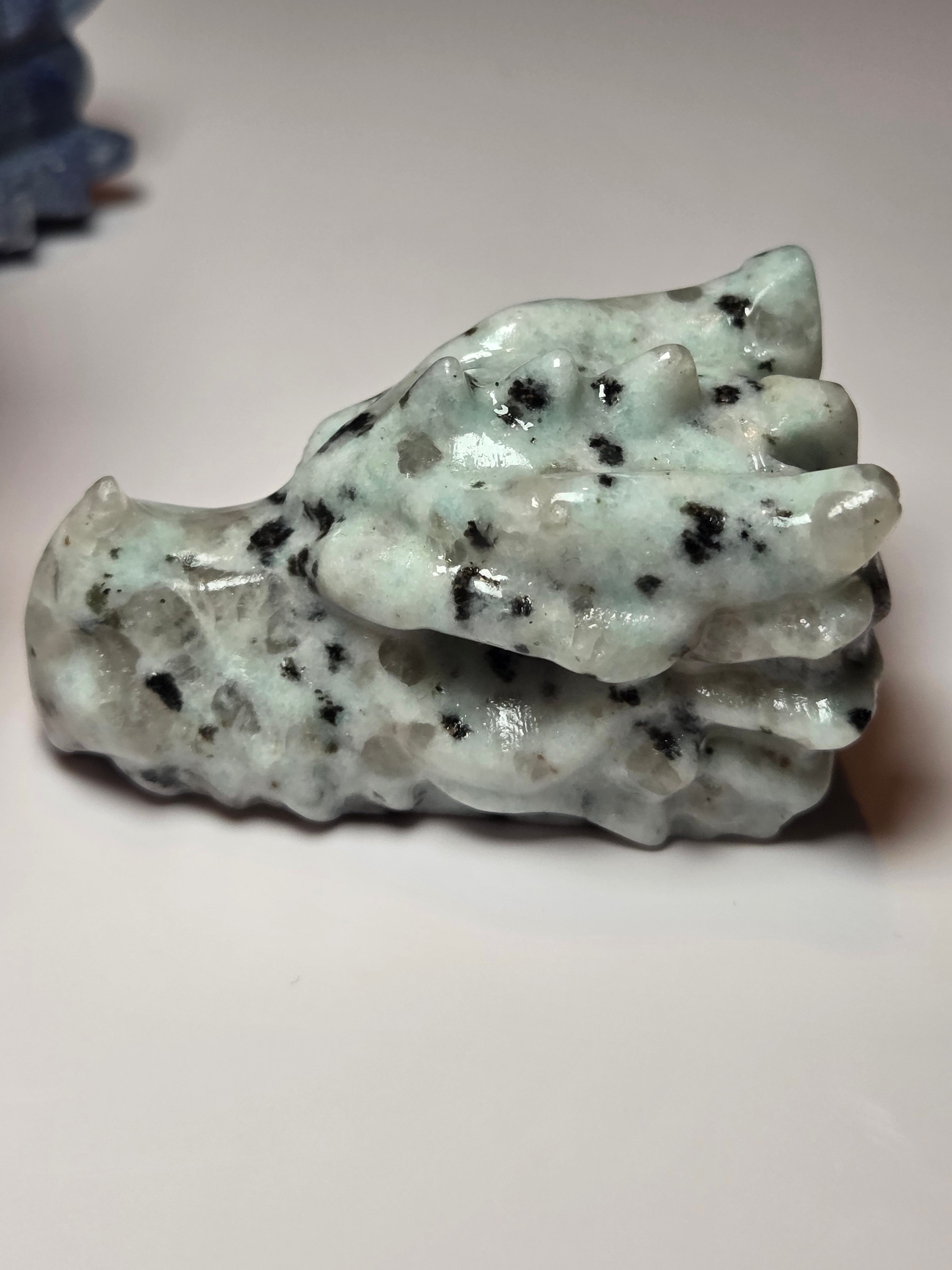 Kiwi Jasper crystal dragon head