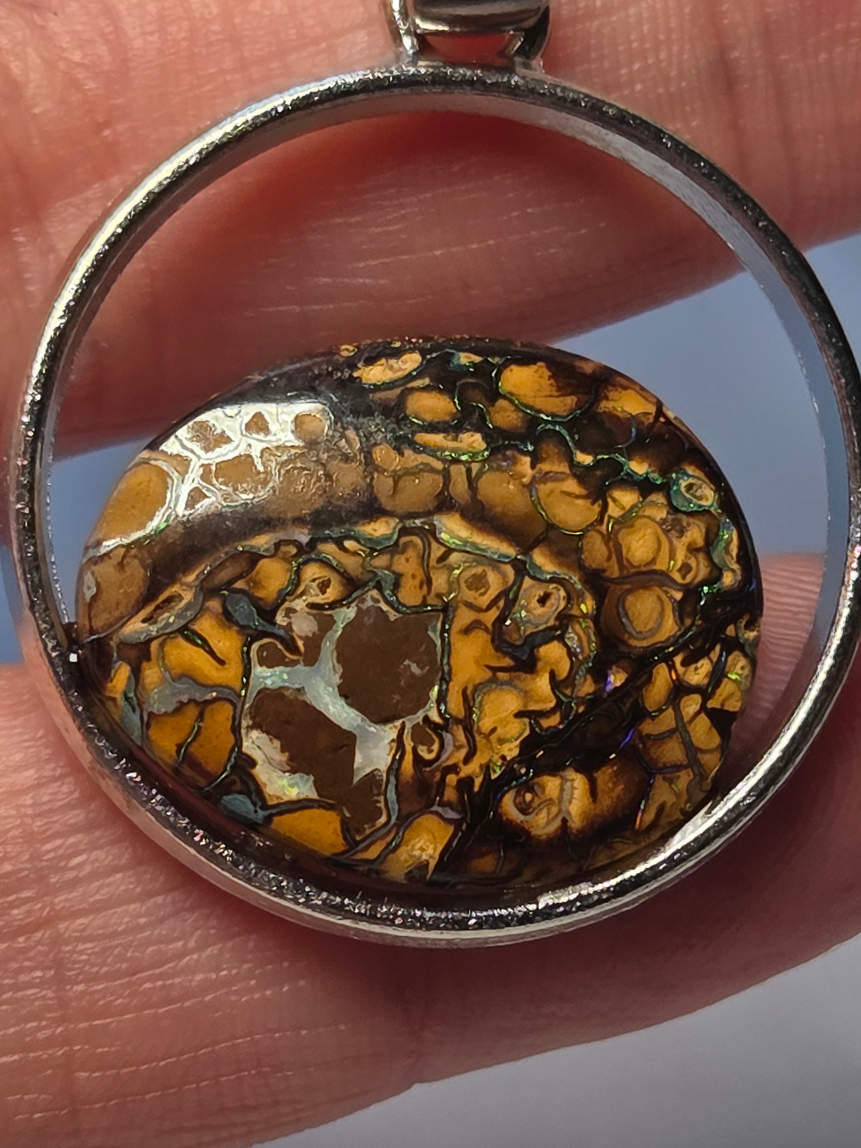 Australian bolder opal high-quality necklace