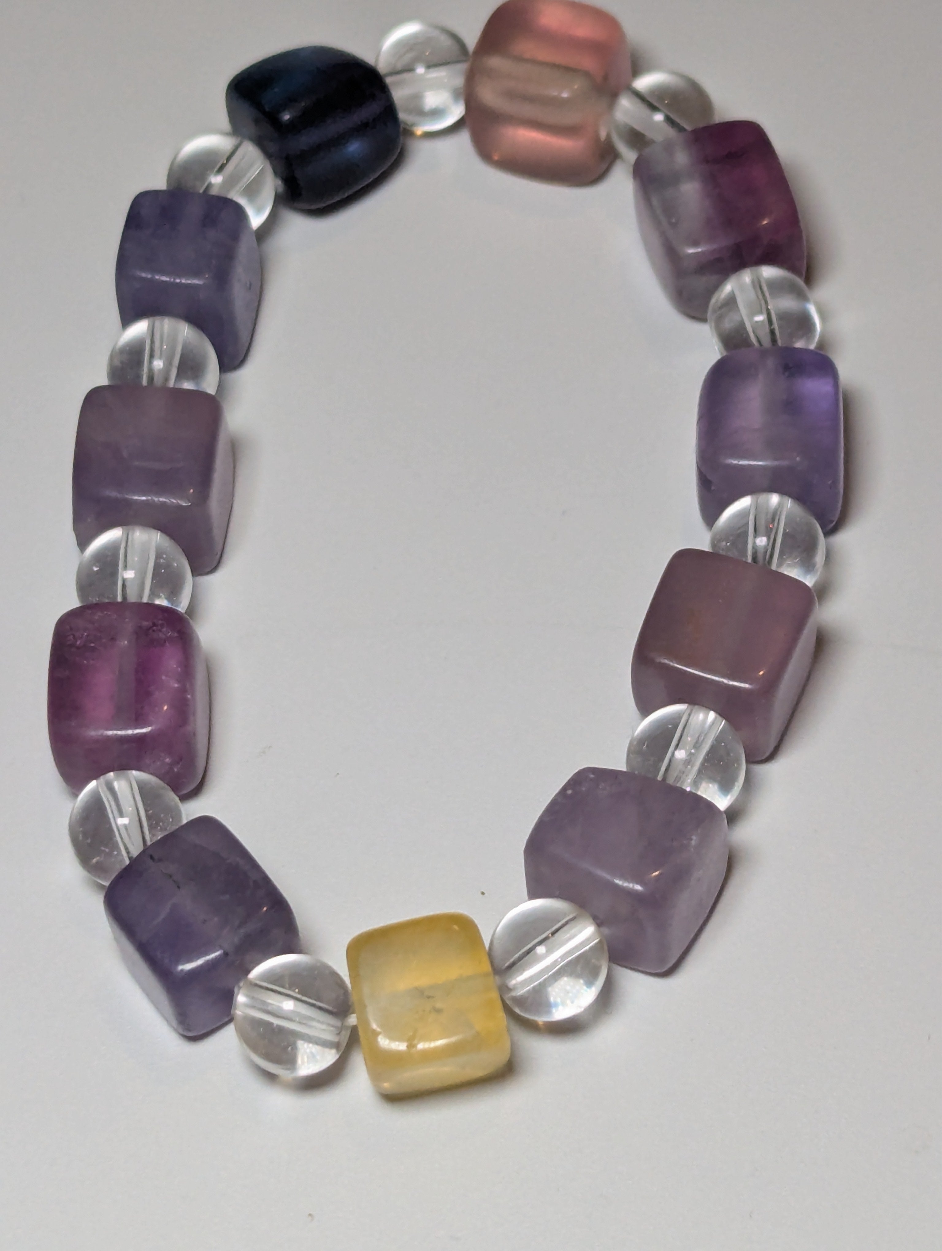 Flourite crystal cube bracelet