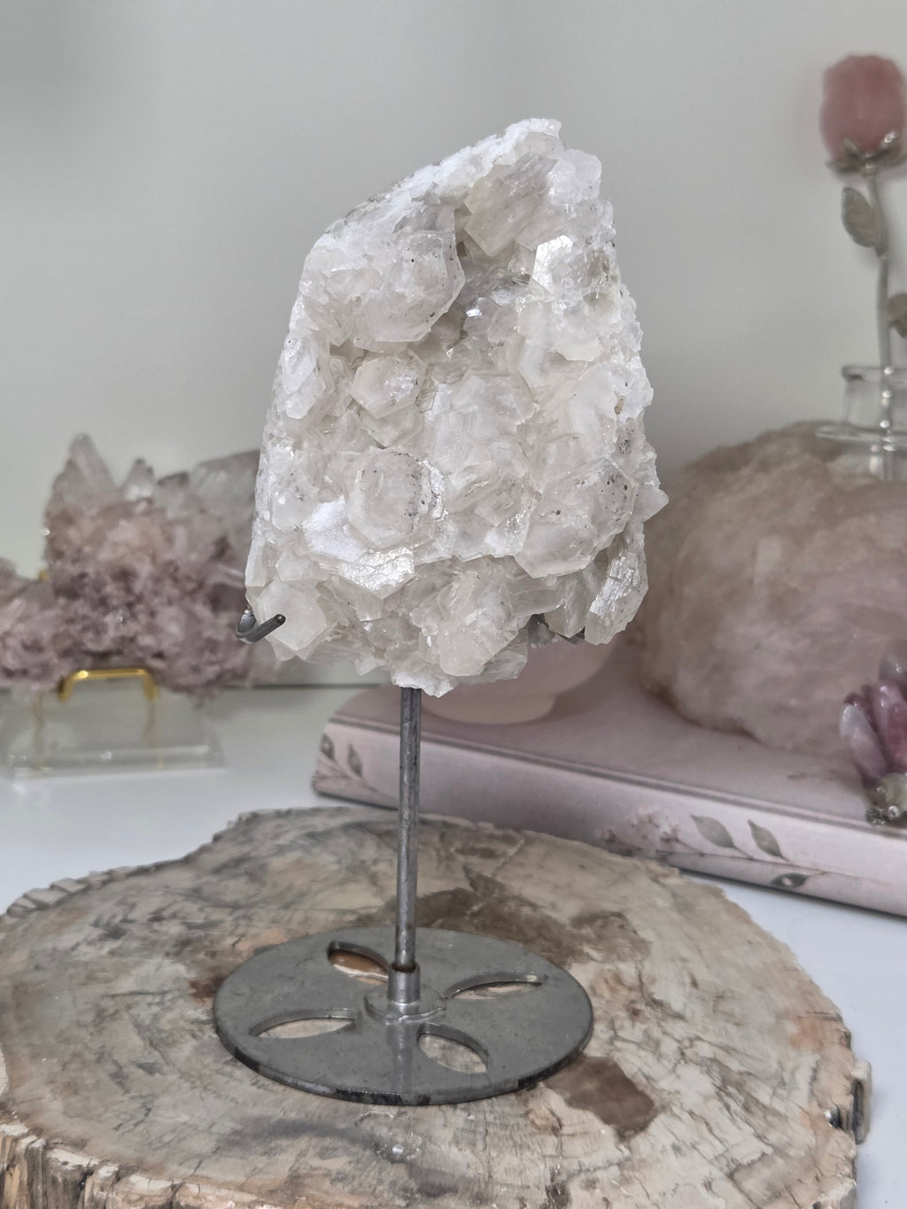 Beautiful calcite crystal Specimen with stand