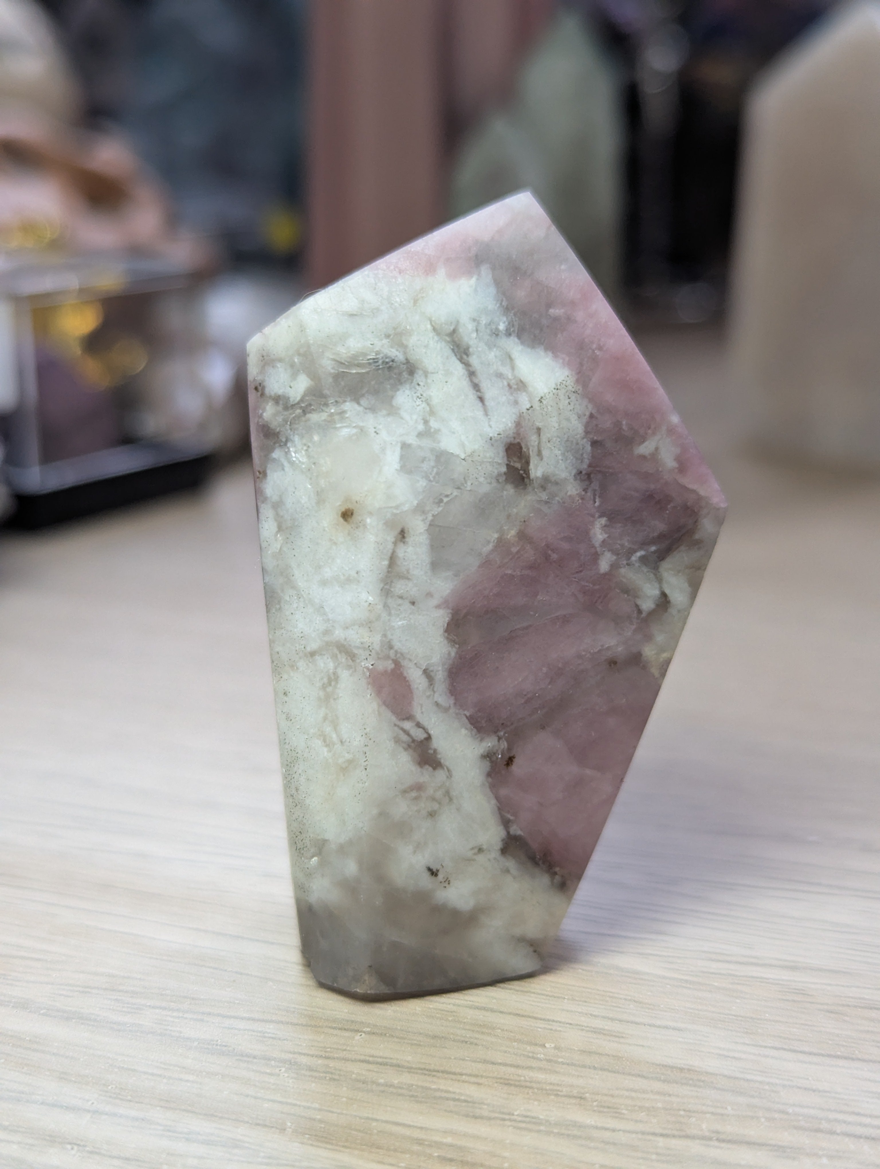 Pink tourmaline crystal freeform