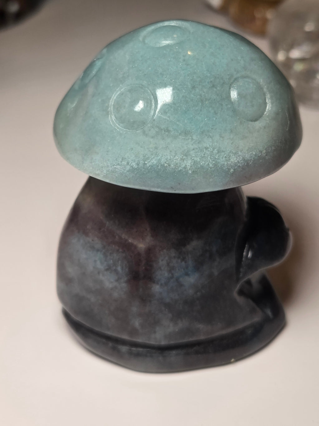 Troilite crystal mushroom carving