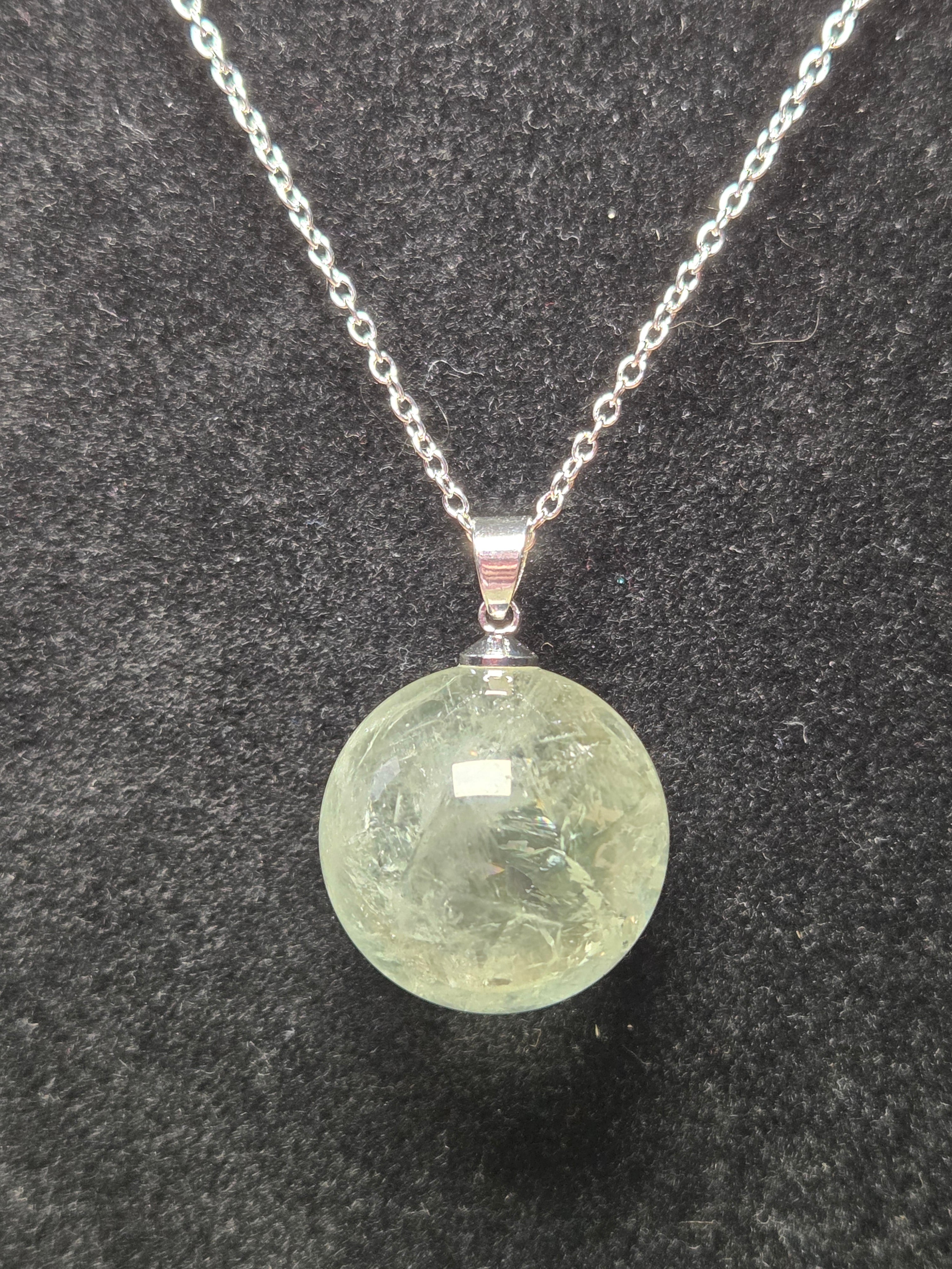 S925 Crystal  sphere necklace