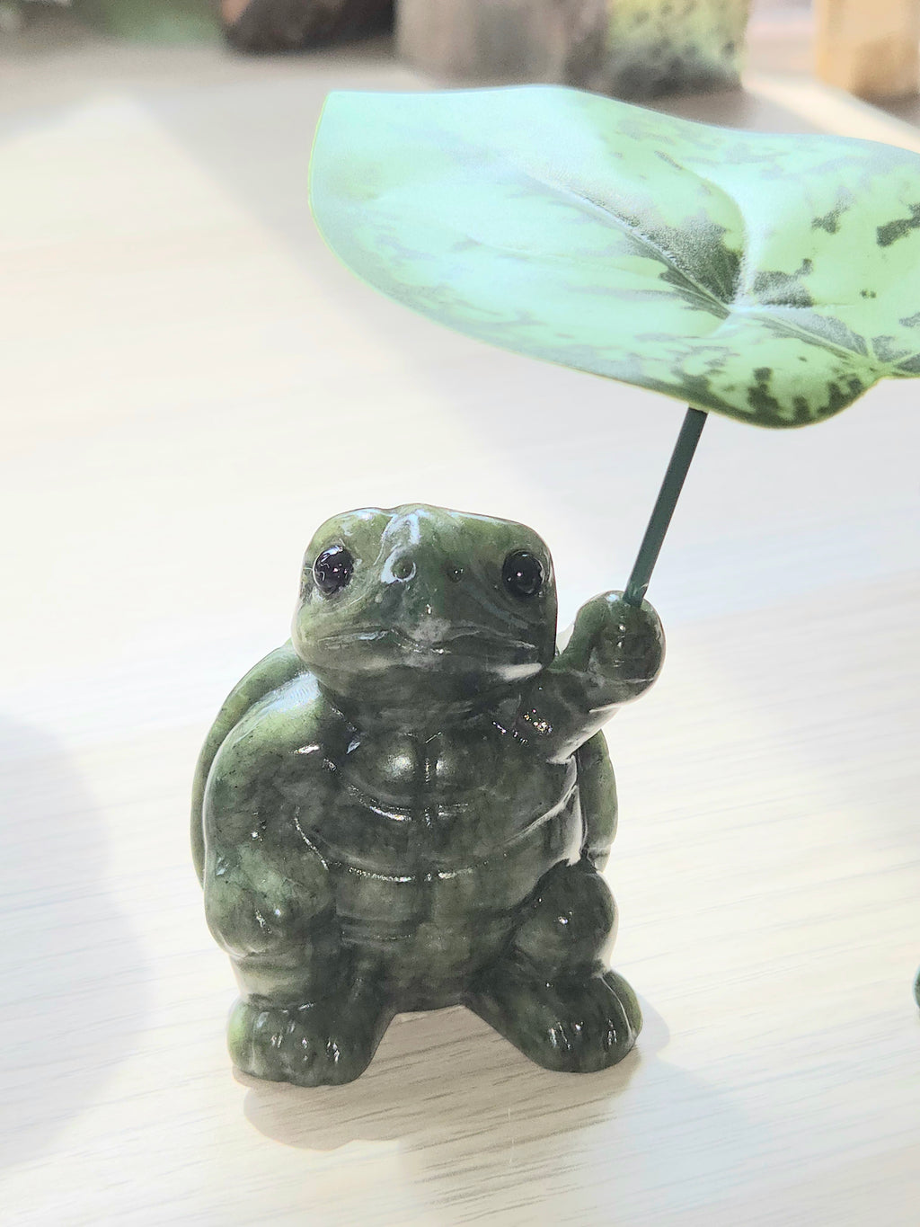 Green jade crystal Turtle carving