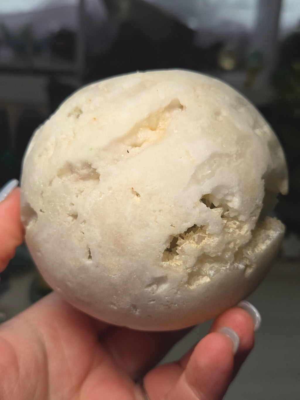 10cm raw quartz crystal sphere