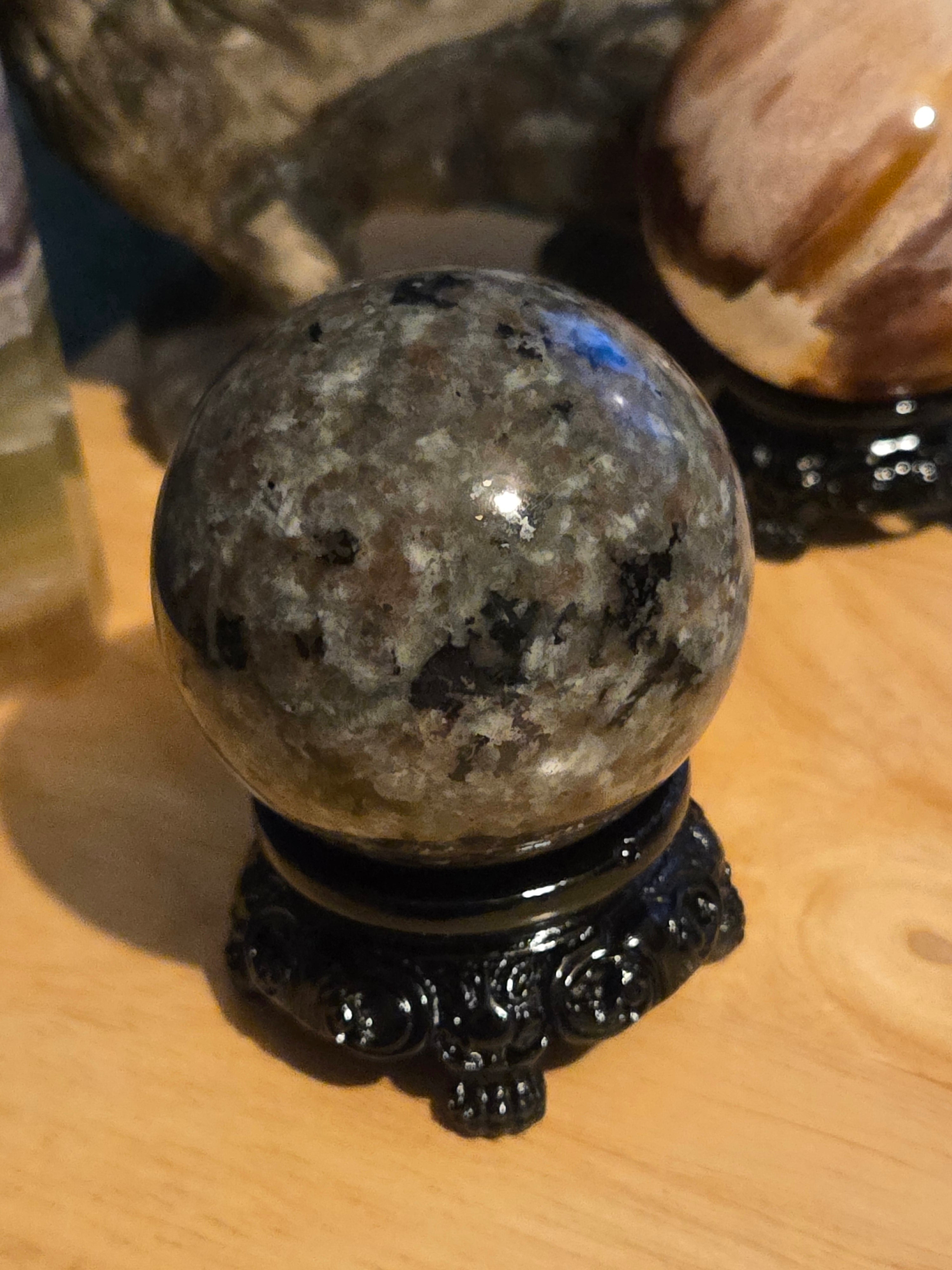 Yooperlite crystal sphere carving- sphere may vary as several available