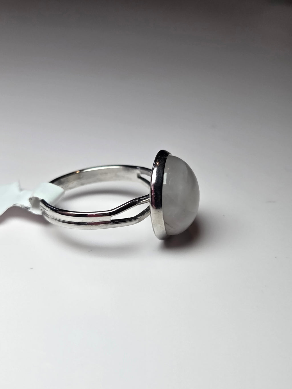 Handmade clear quartz crystal adjustable ring - Alloy