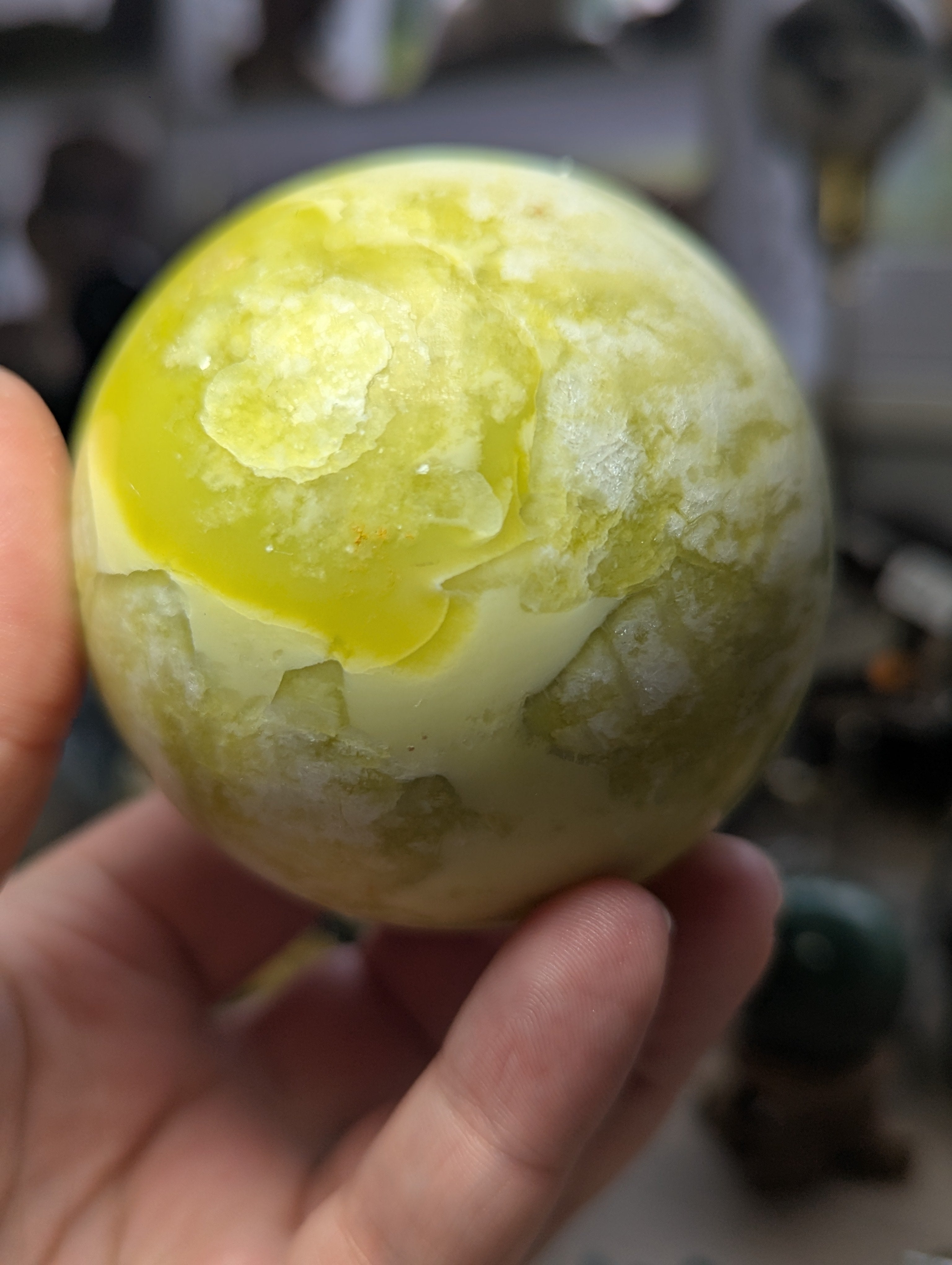 Lemon jade crystal sphere 6.6cm