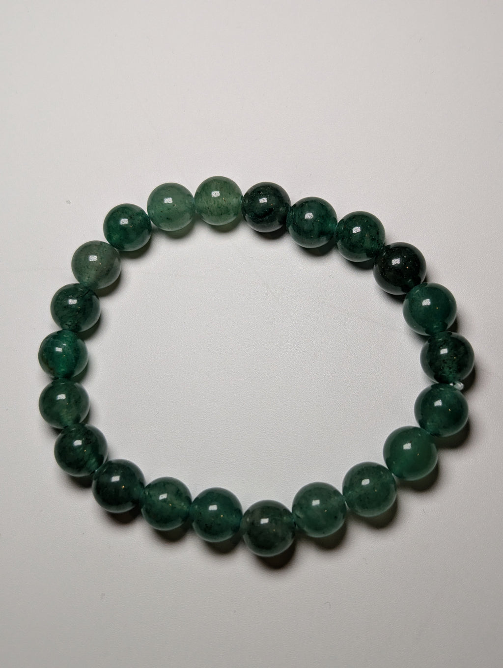 Green strawberry quartz crystal bracelet