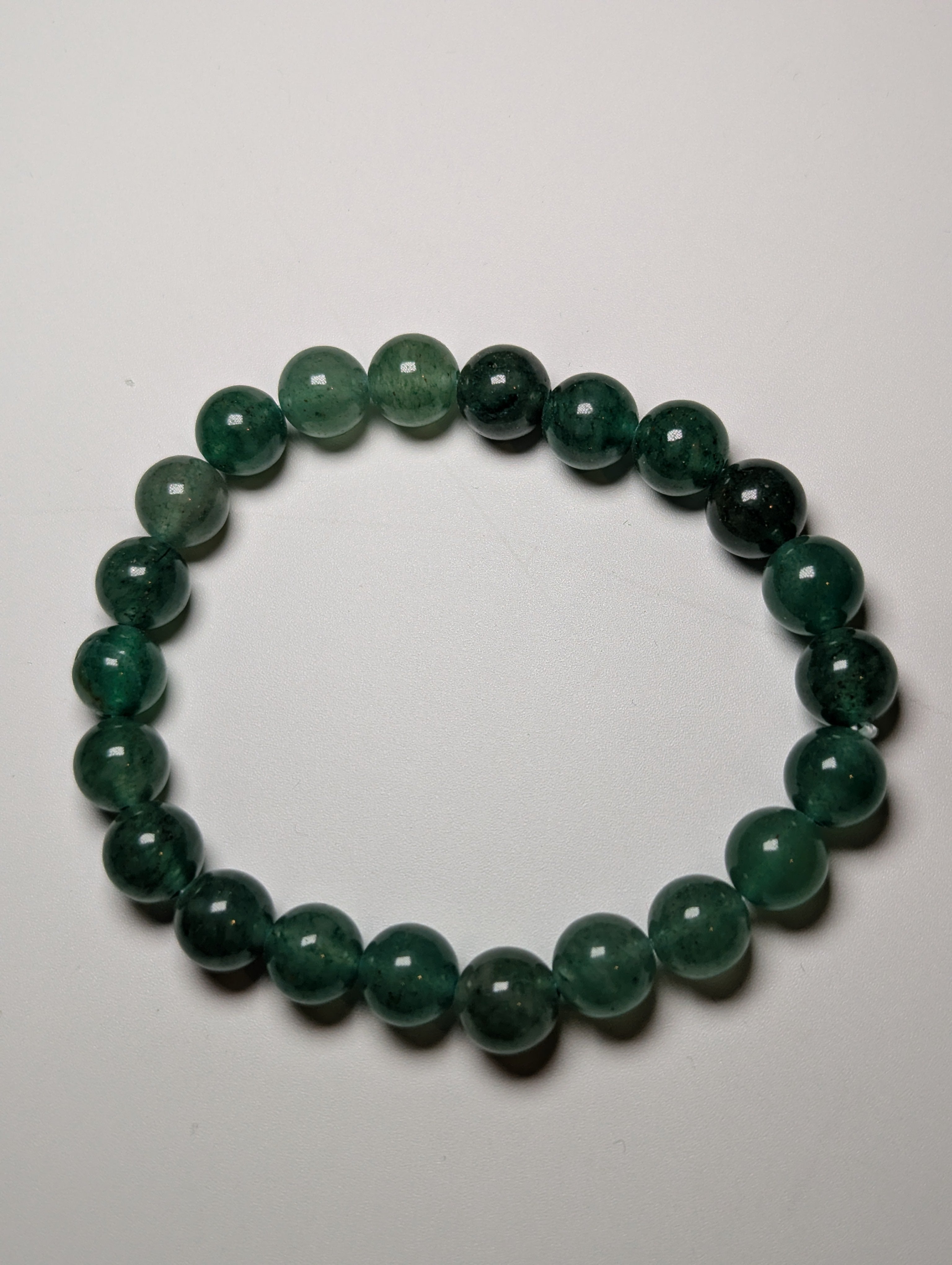 Green strawberry quartz crystal bracelet