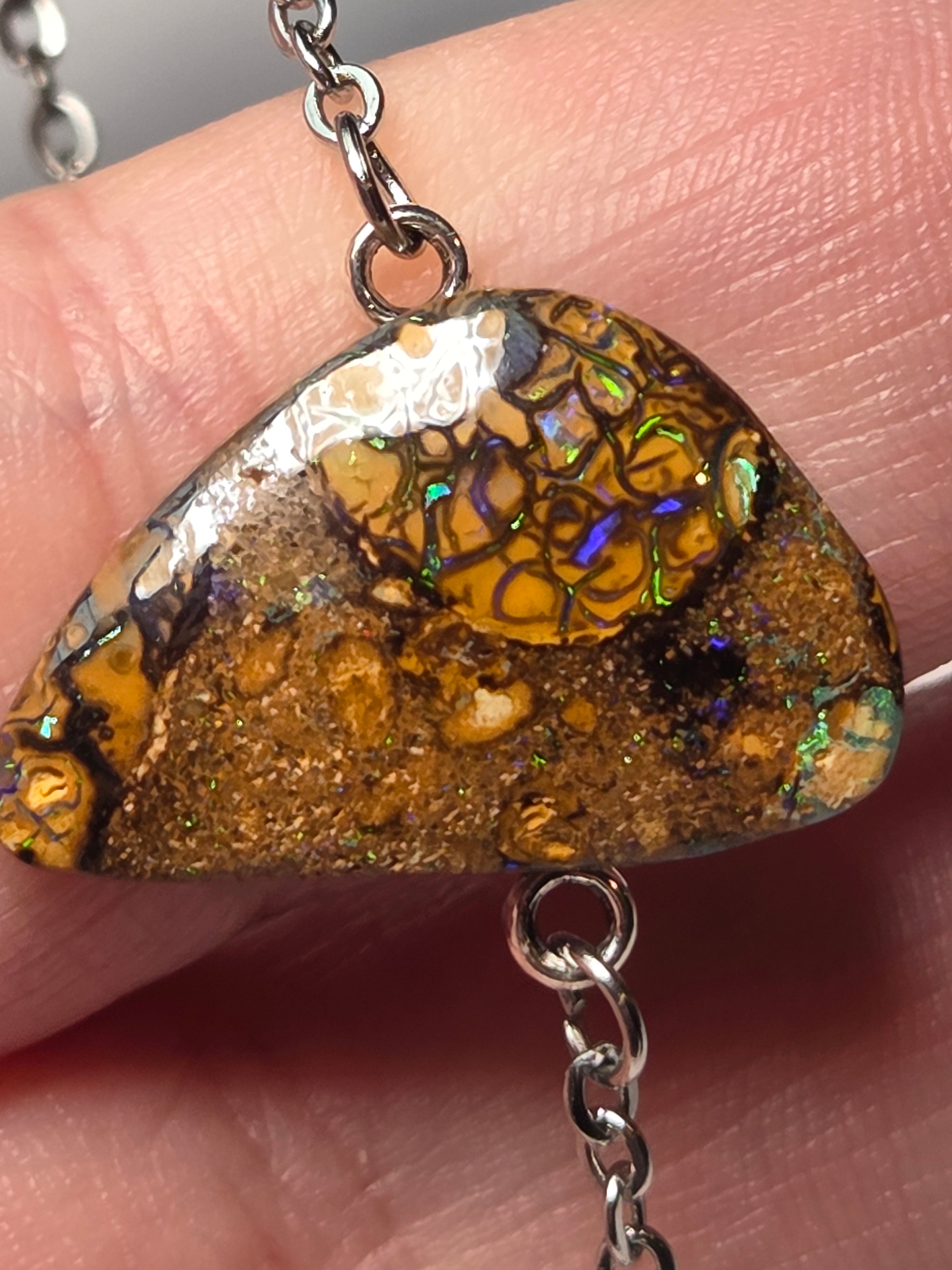 Yowah nut opal on bracelet