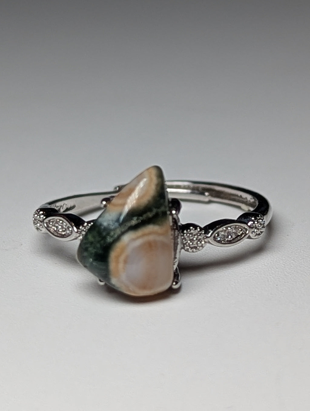 Ocean Jasper crystal Adjustable ring