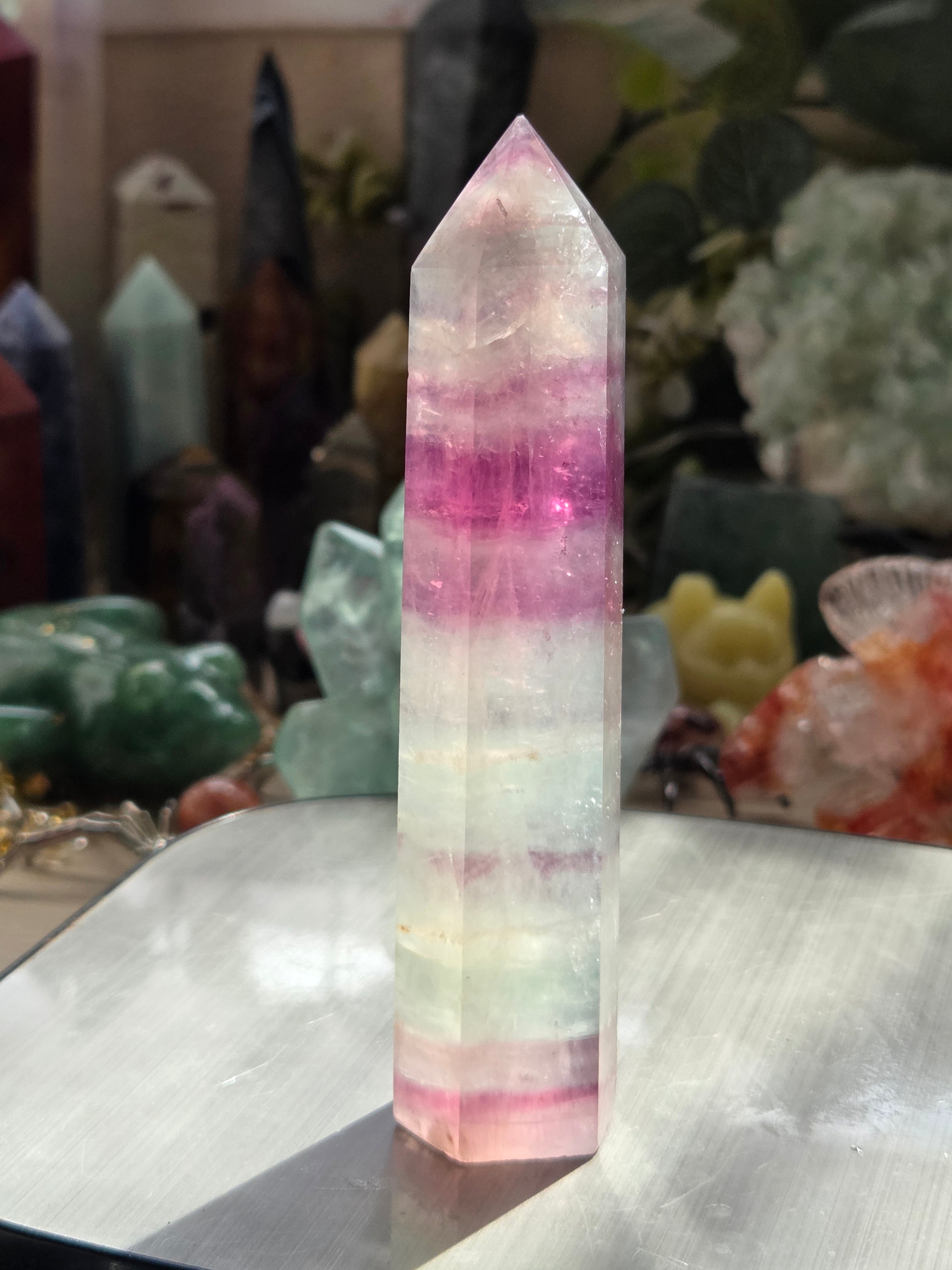 Pastal flourite crystal tower
