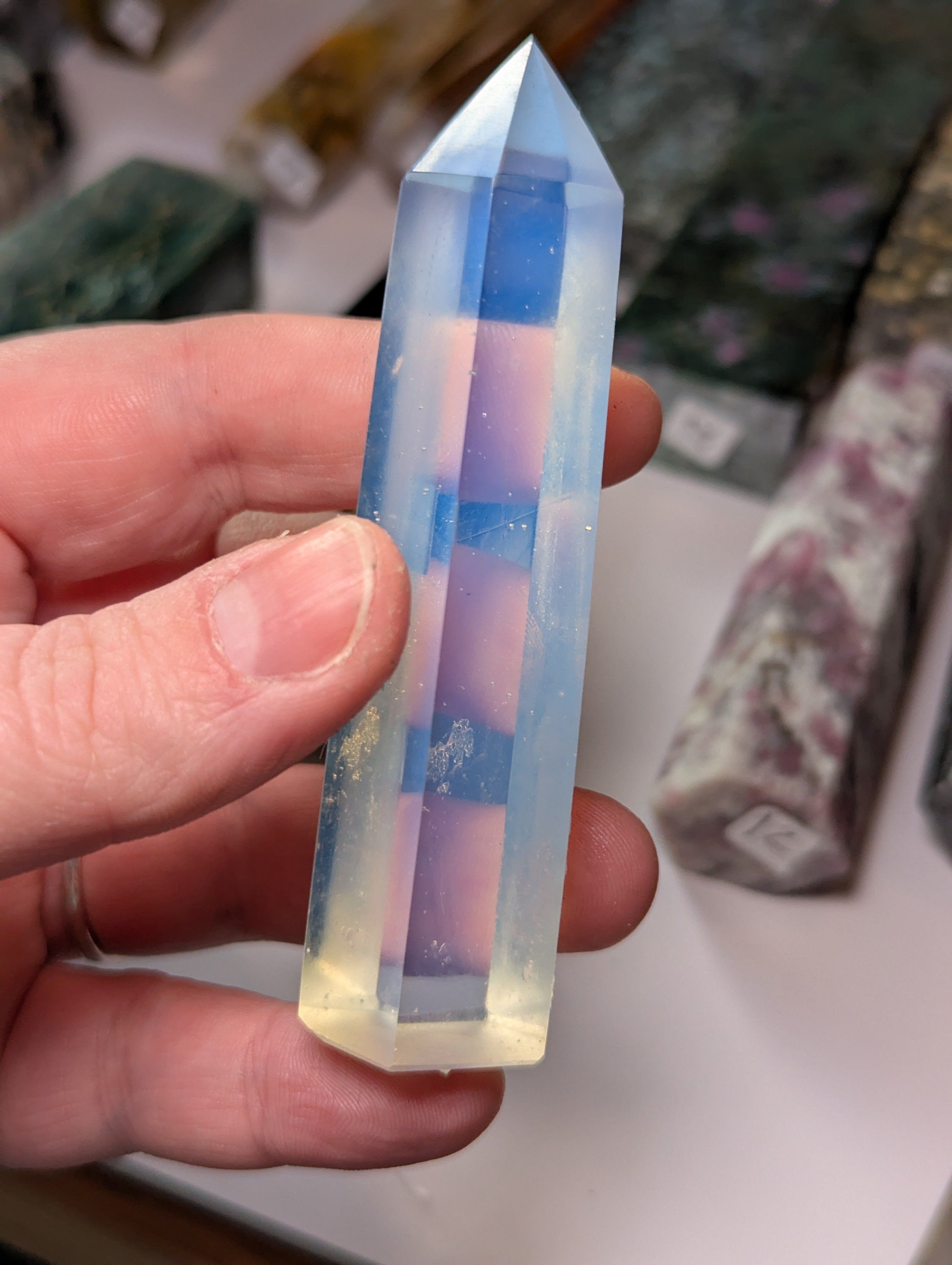 Opalite Tower carving