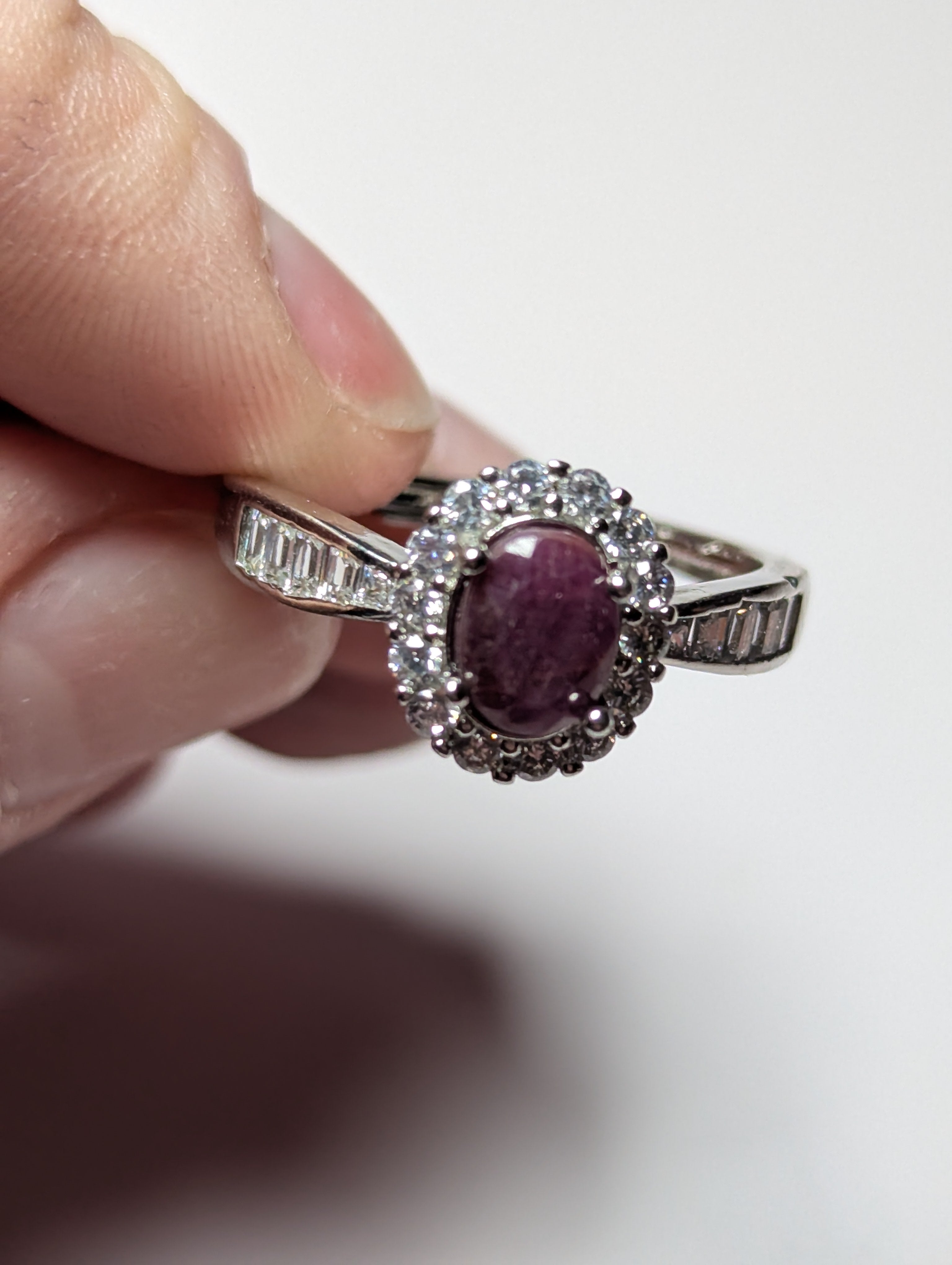Natural Ruby Adjustable ring stainless steel