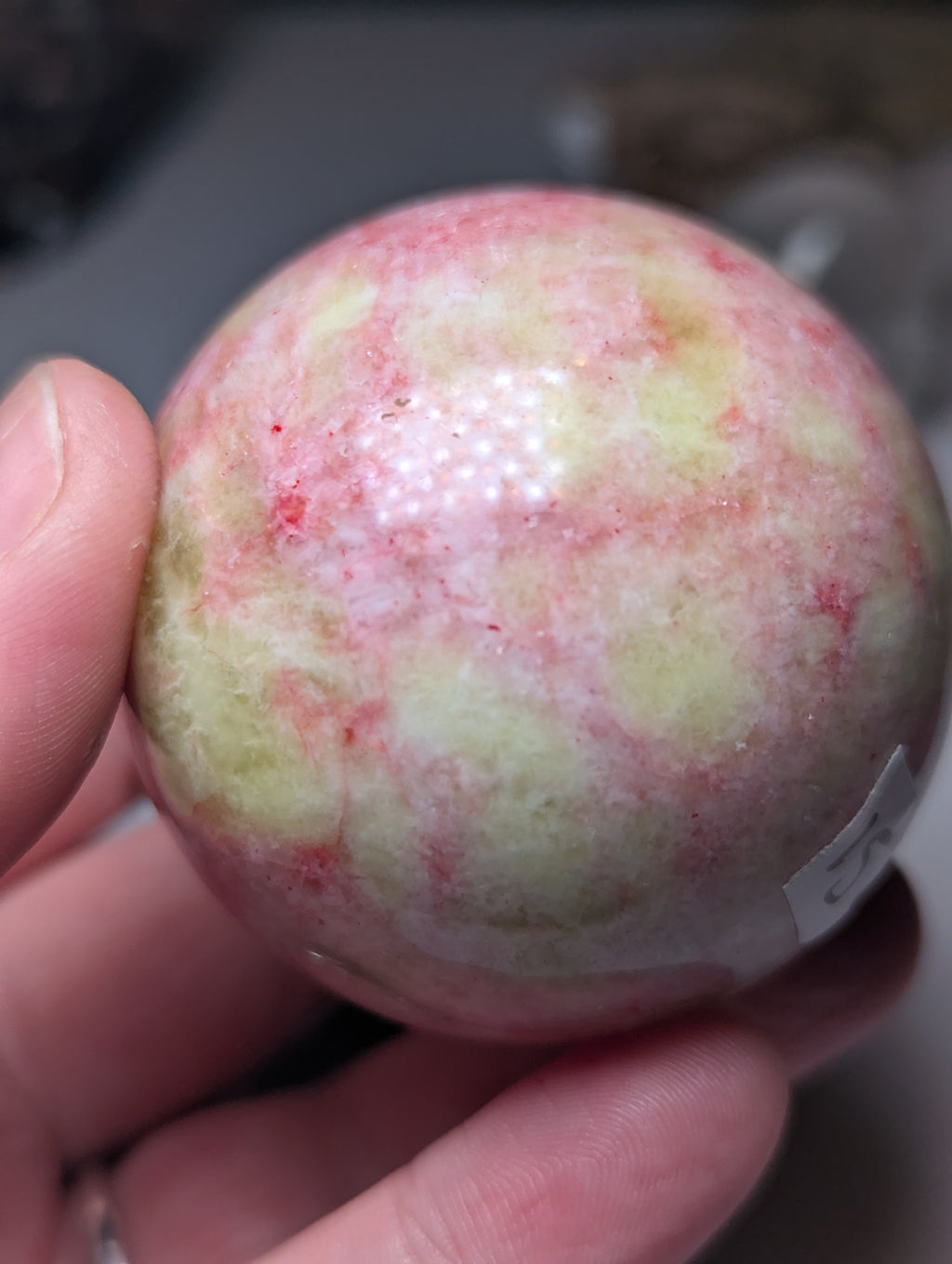 Pink Zoiltie crystal sphere