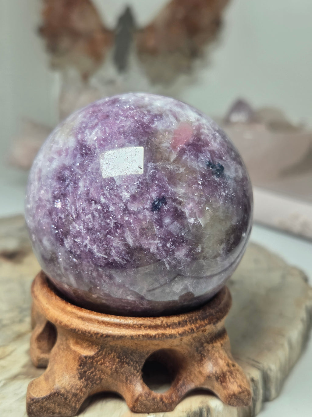 Beautiful  unicorn  stone crystal  sphere 5.5cm