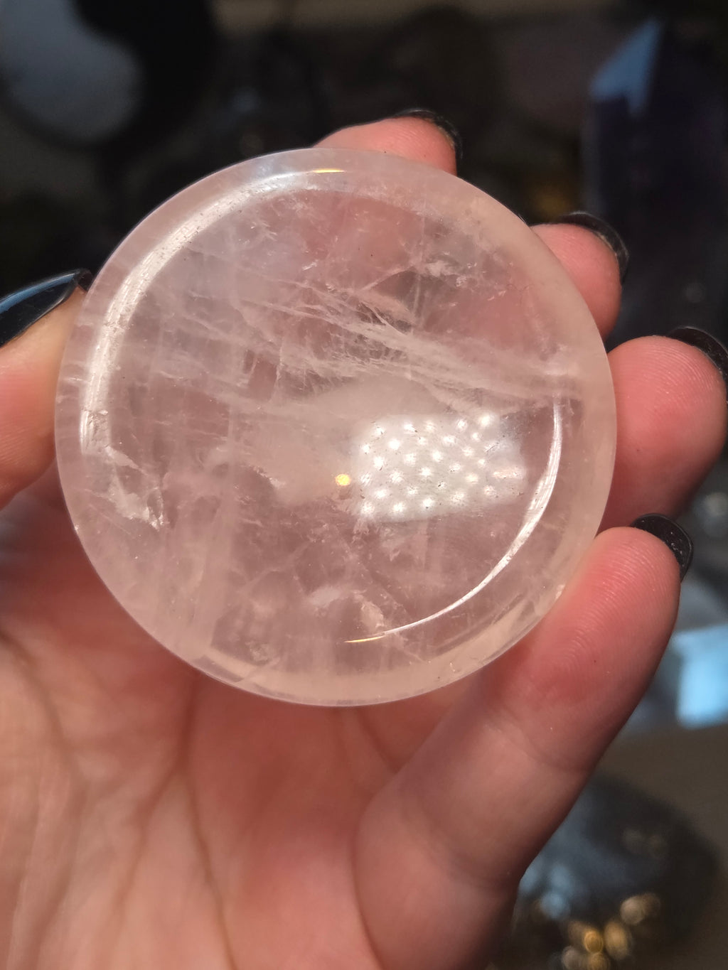 Rose quartz crystal trinket bowl