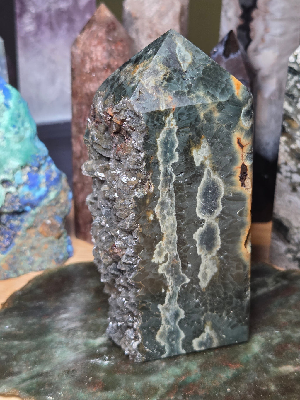 Raw Ocean Jasper crystal tower