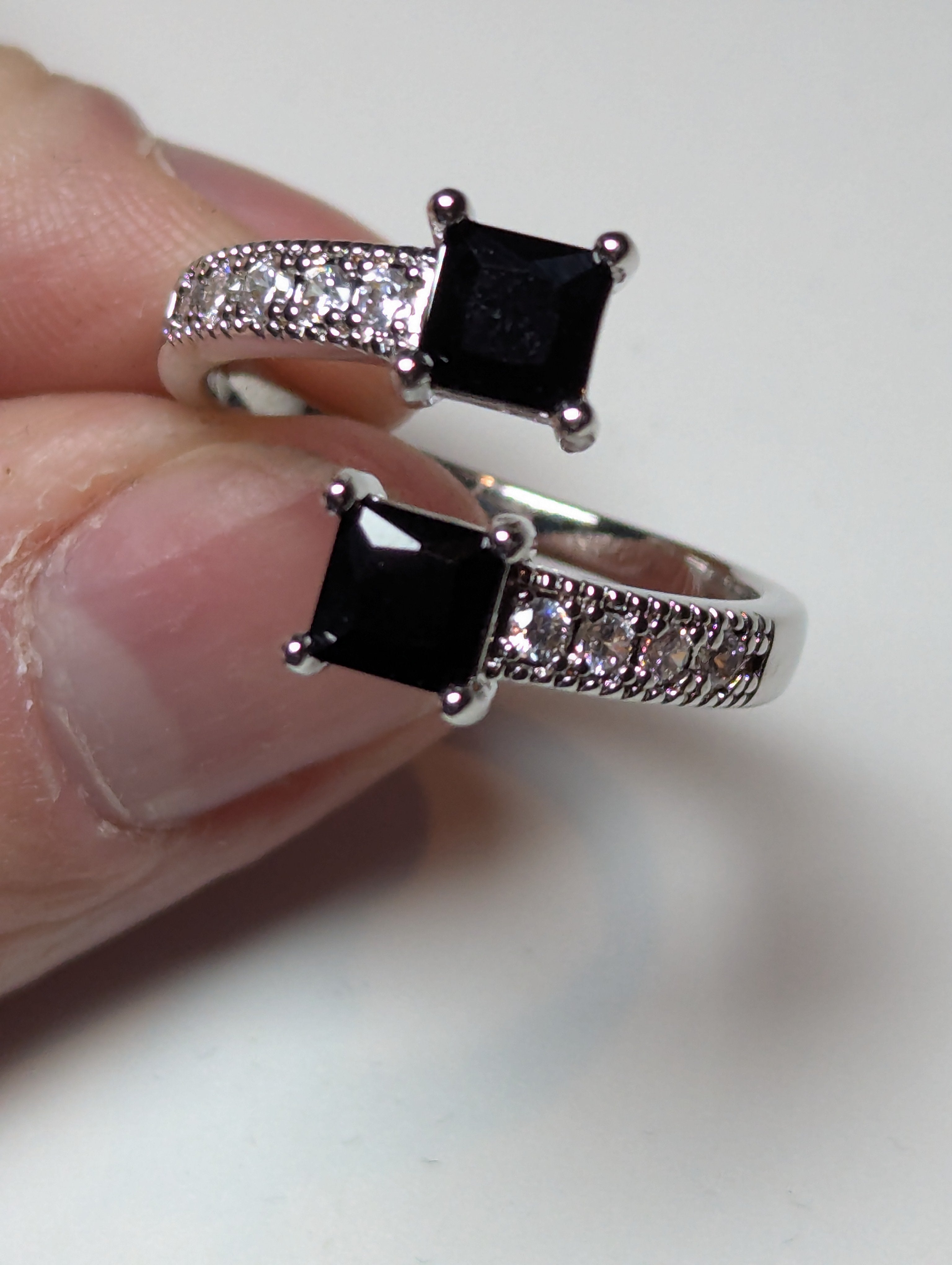 S295 obsidian Adjustable ring