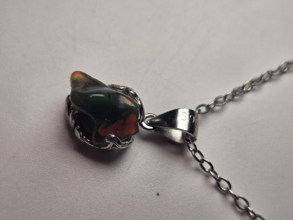 Ethiopian black Opal necklace s295