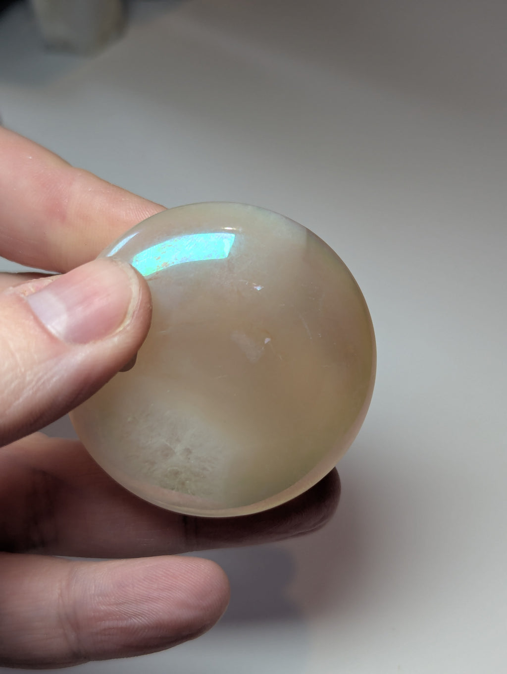 Aura coated agate  and quartz  palm