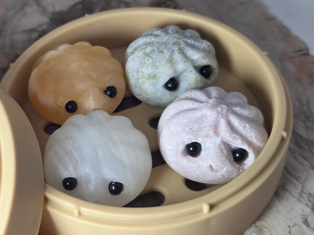 Cute dumpling crystal carvings