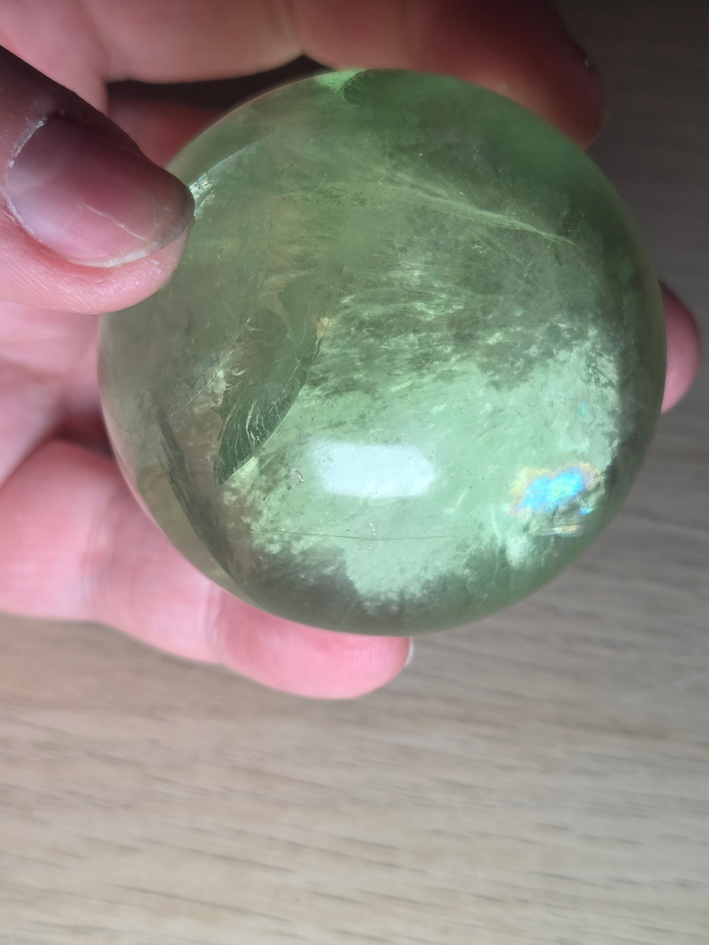 Grade AA Green flourite crystal sphere carving with light stand USB