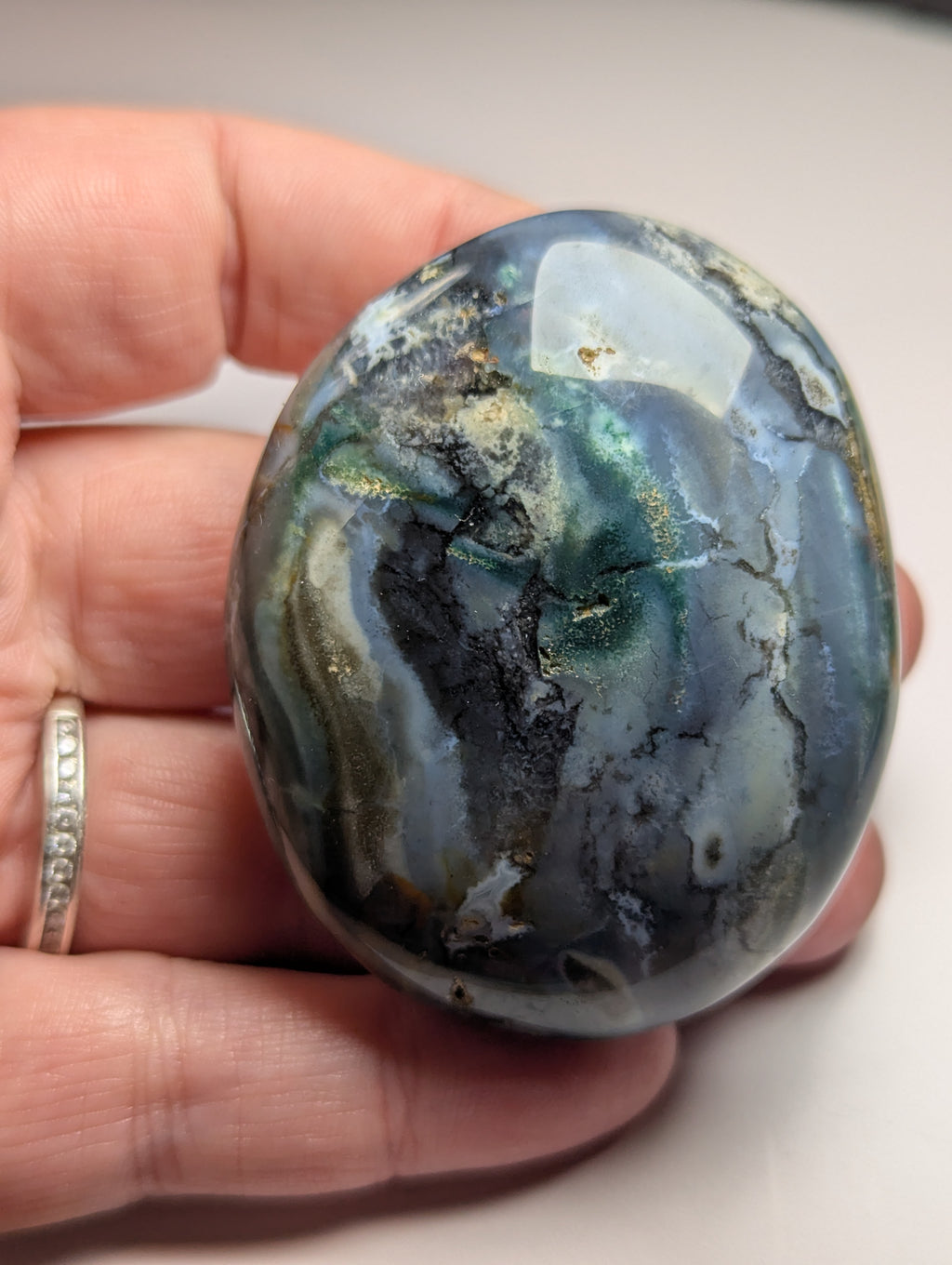 Ocean Jasper crystal palm stone