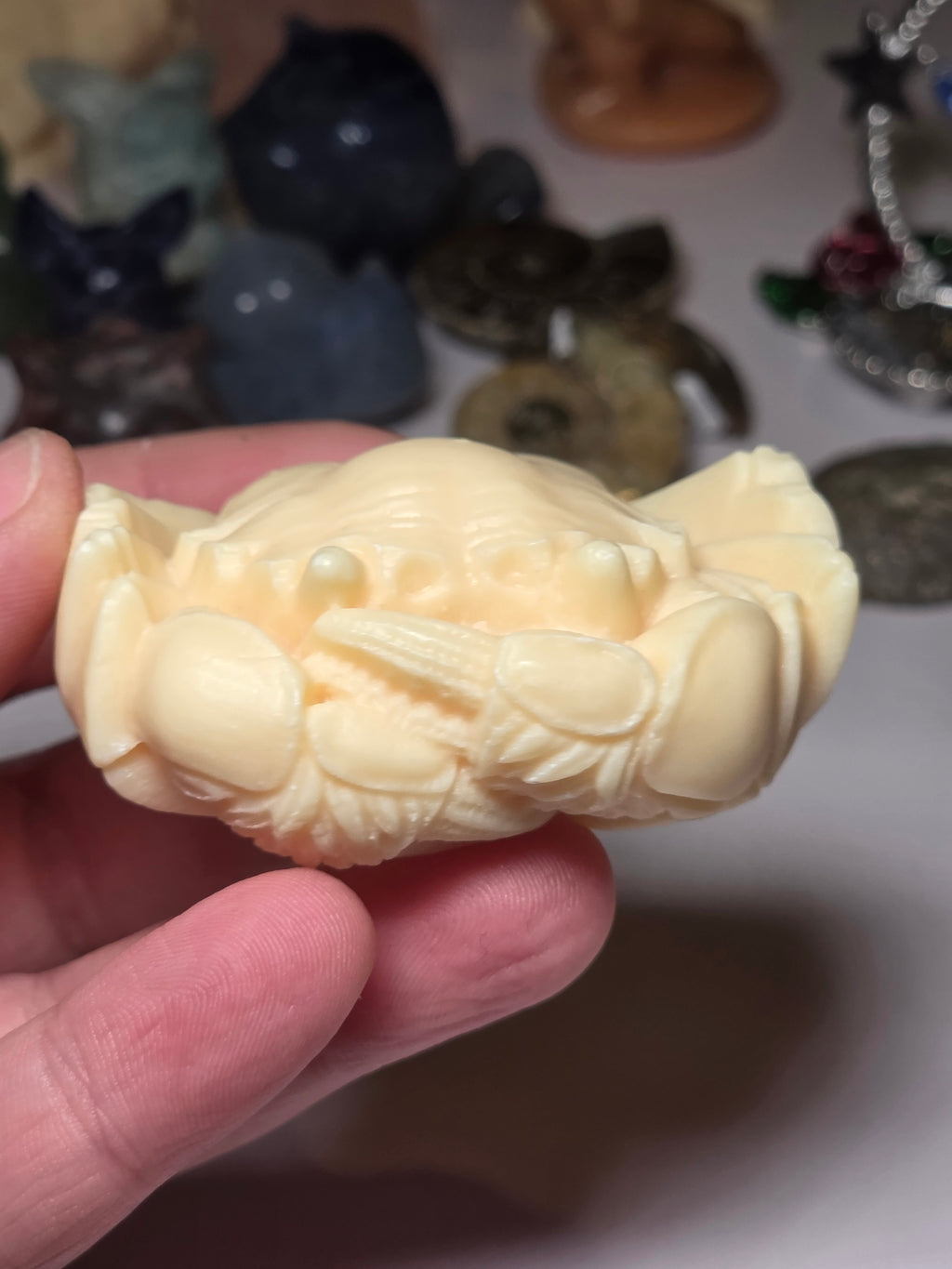 Ivory nut crab carving