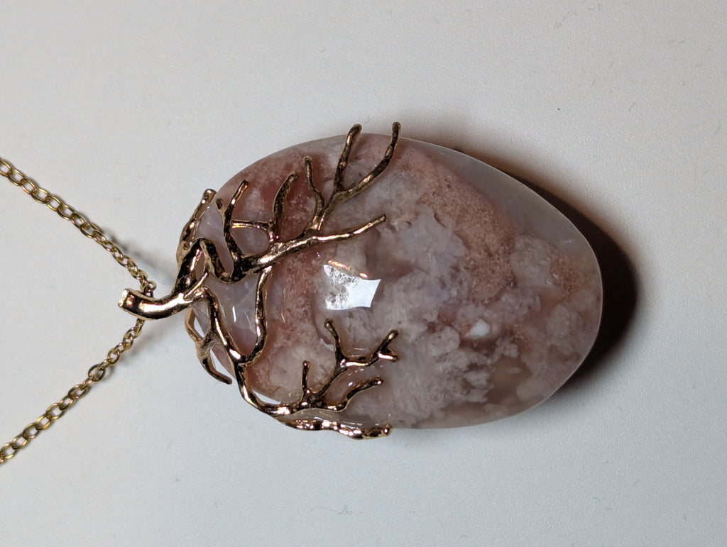 Pink Amethyst crystal handmade necklace