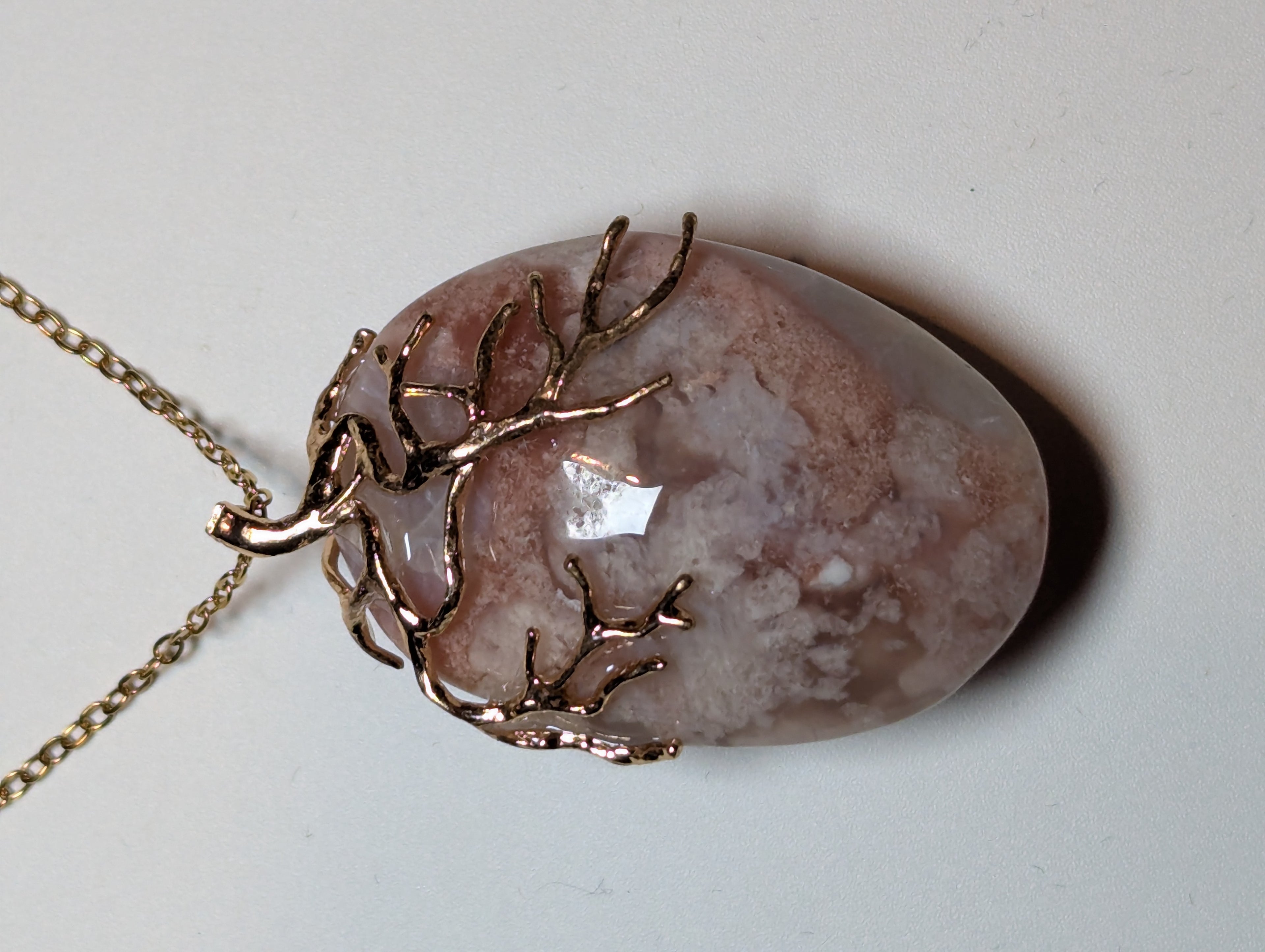 Pink Amethyst crystal handmade necklace