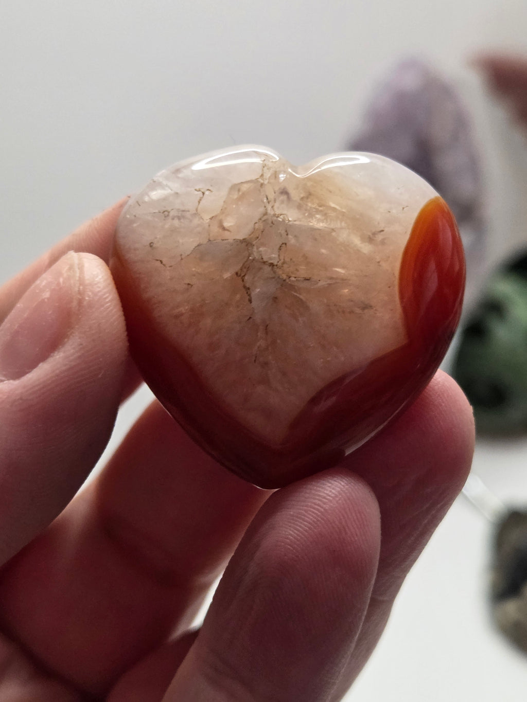 Carnelian crystal heart