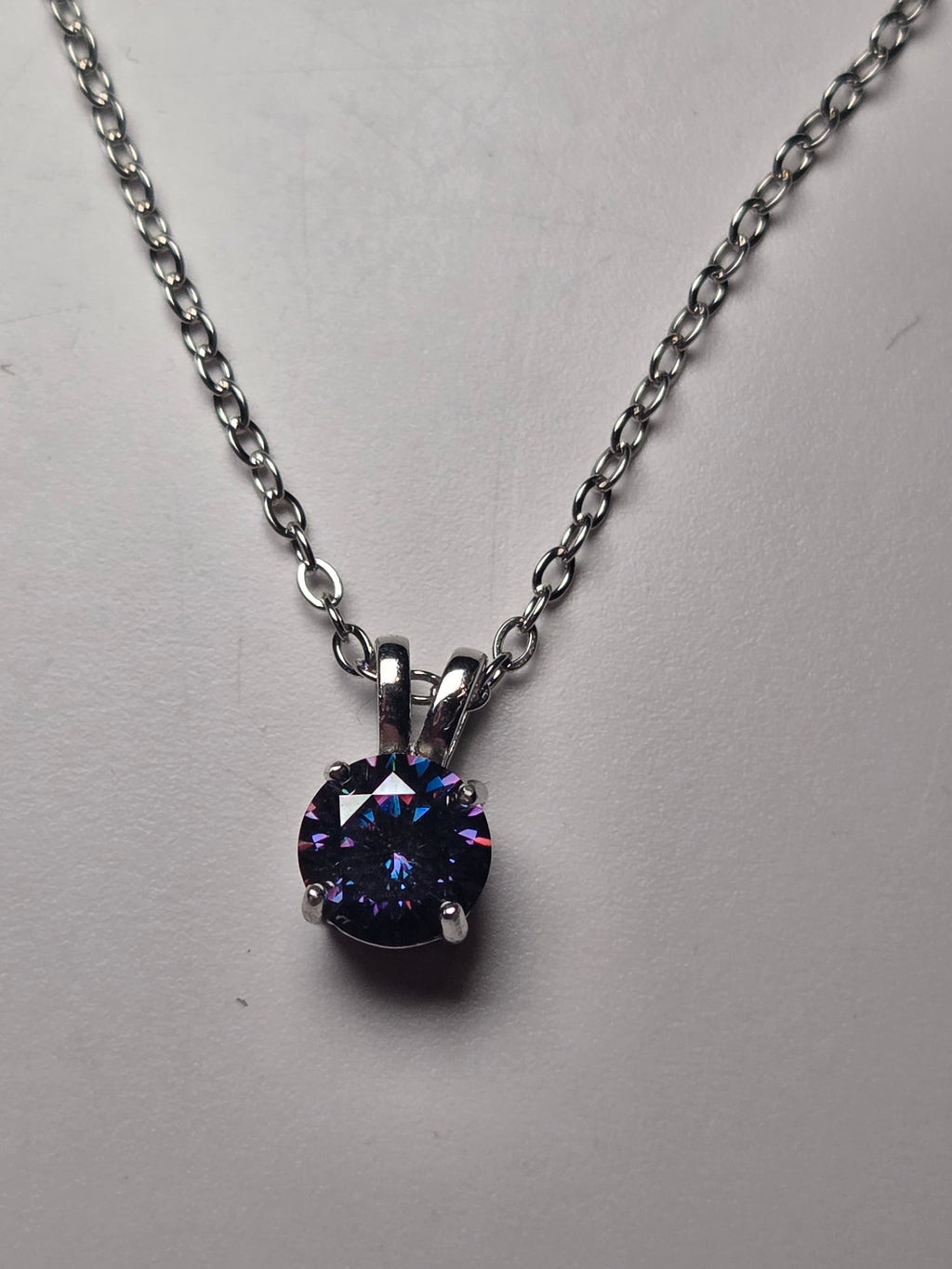Purple Moissanite 2Carot diamond Necklace