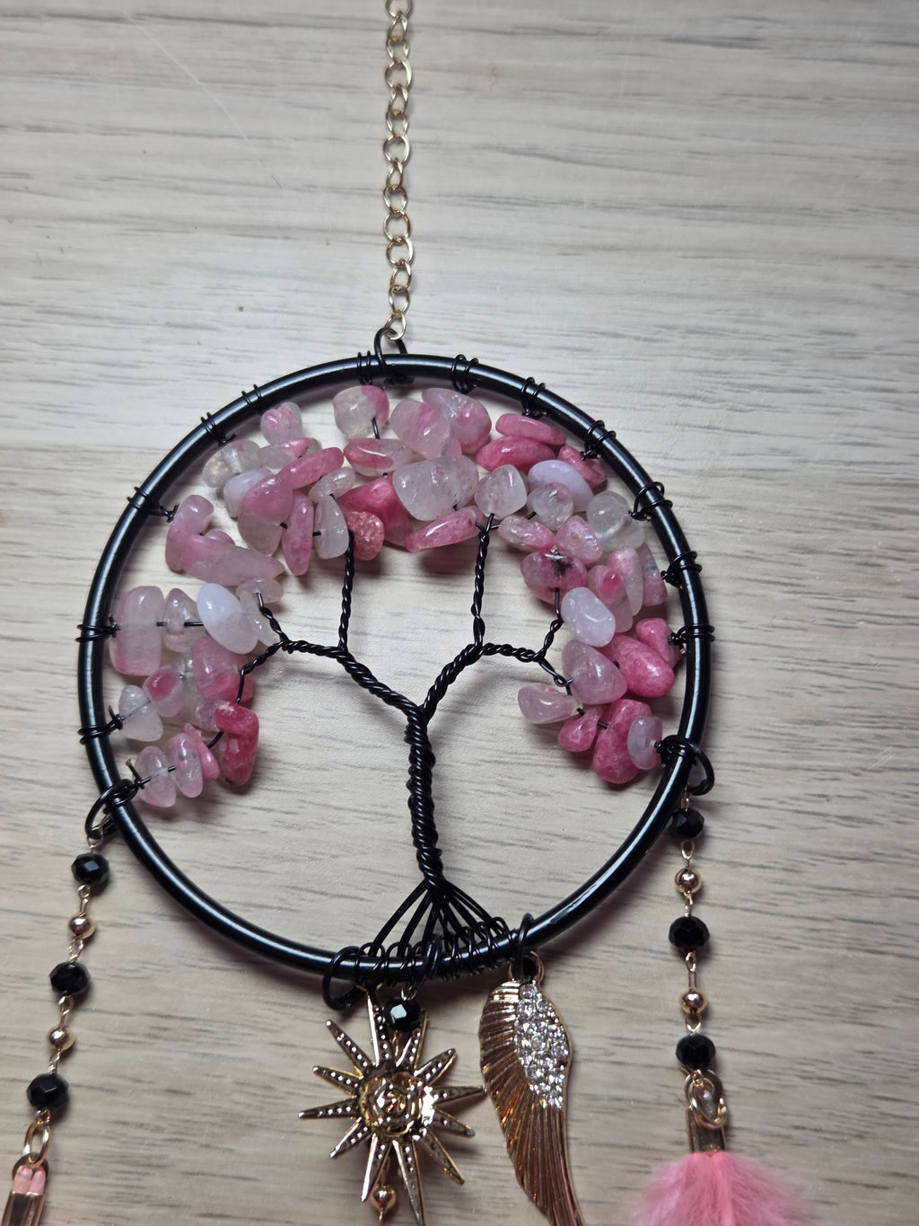 Rhodonite crystal Dream catcher