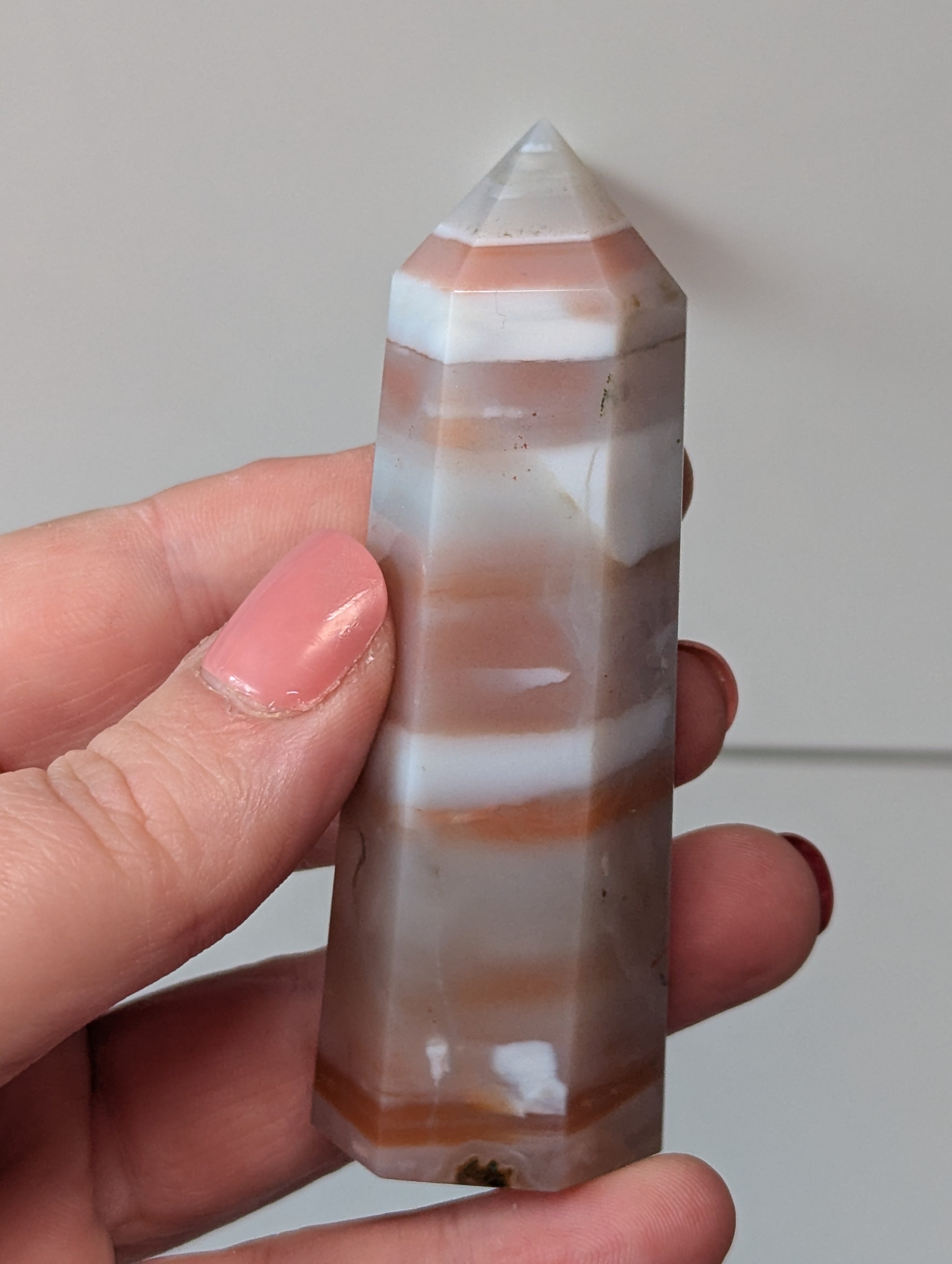 Pink jade banded tower